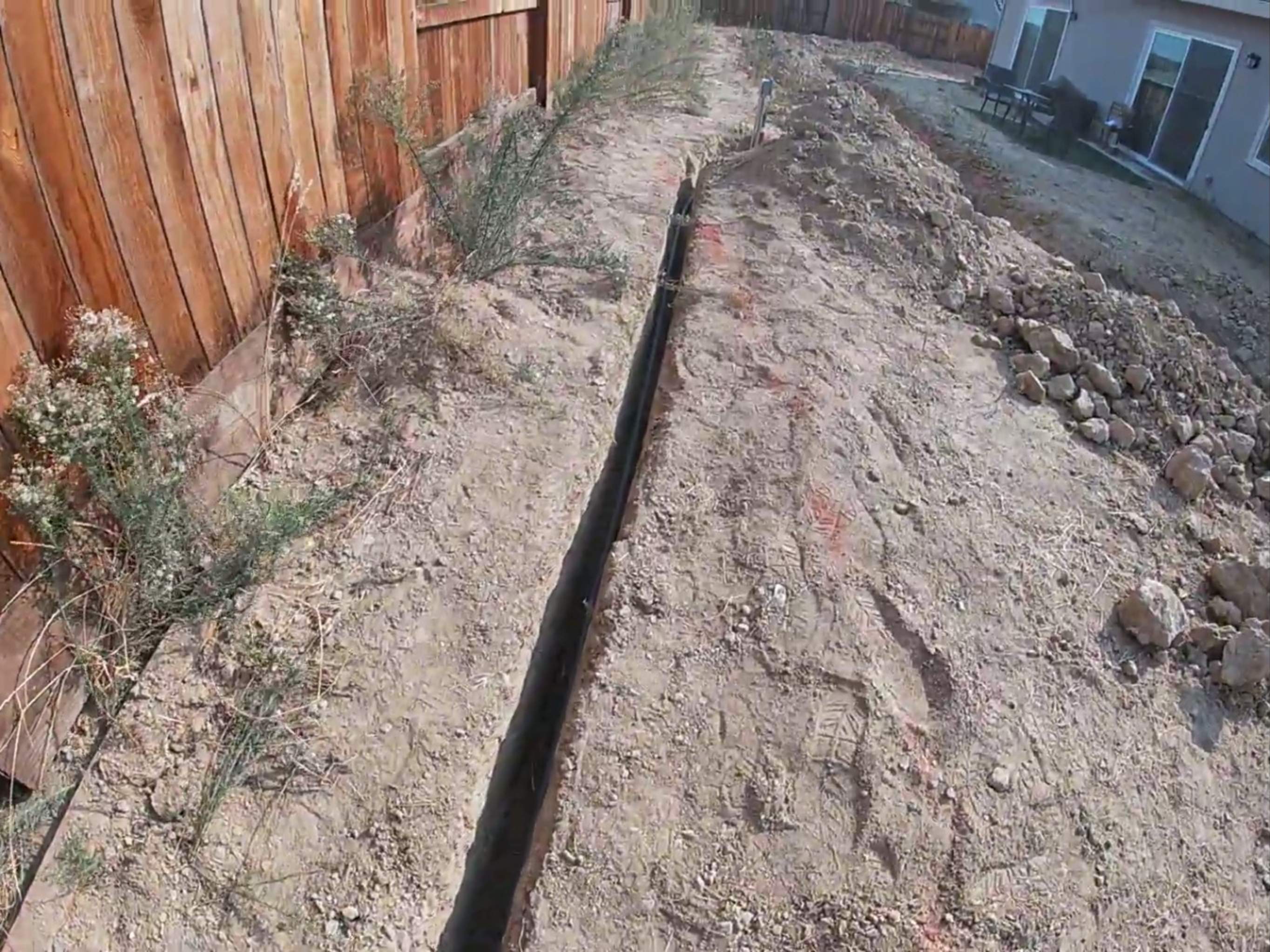 Backyard renovation by Peach Electric Inc