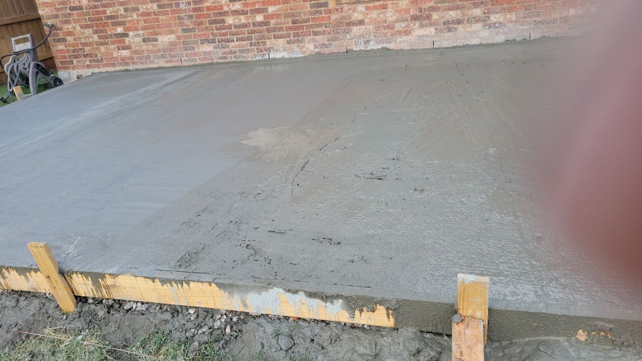 Concrete slab with Pergola by Clays Services Inc