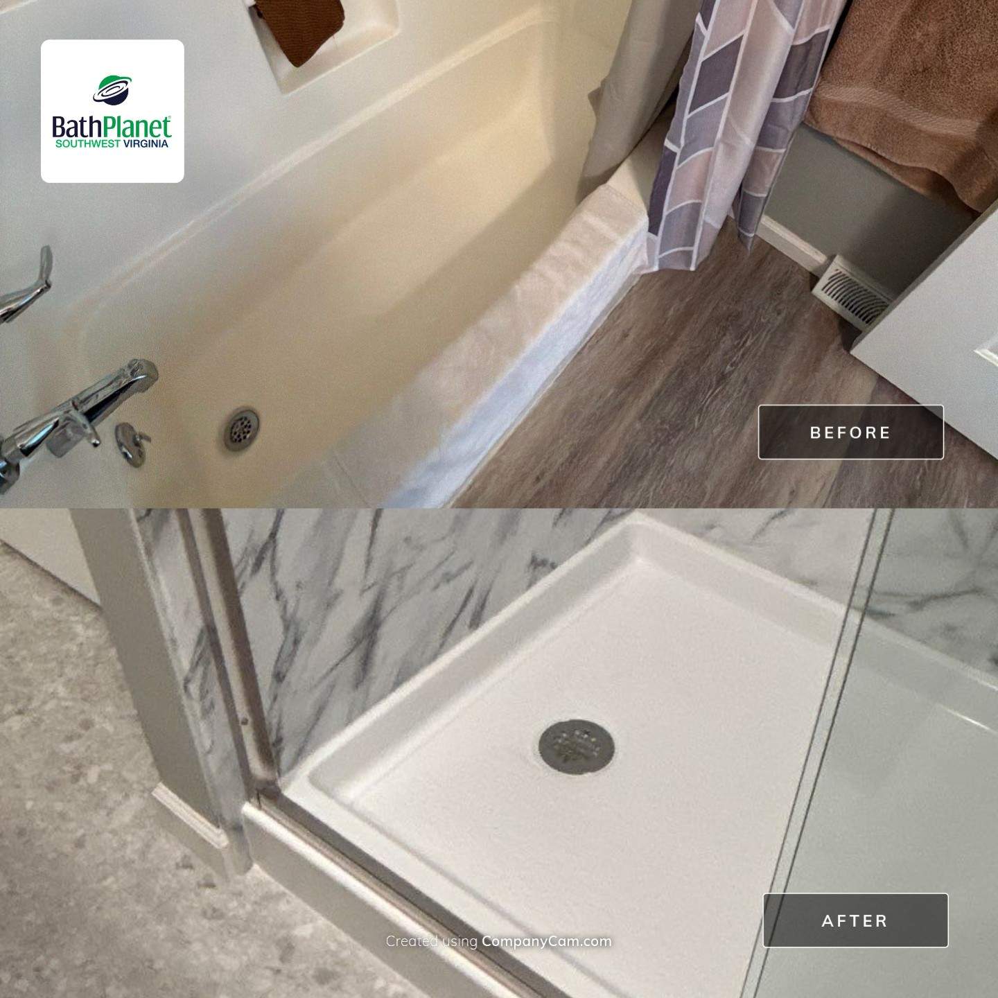 Tub to Shower Remodel by BathPlanet SW Virginia