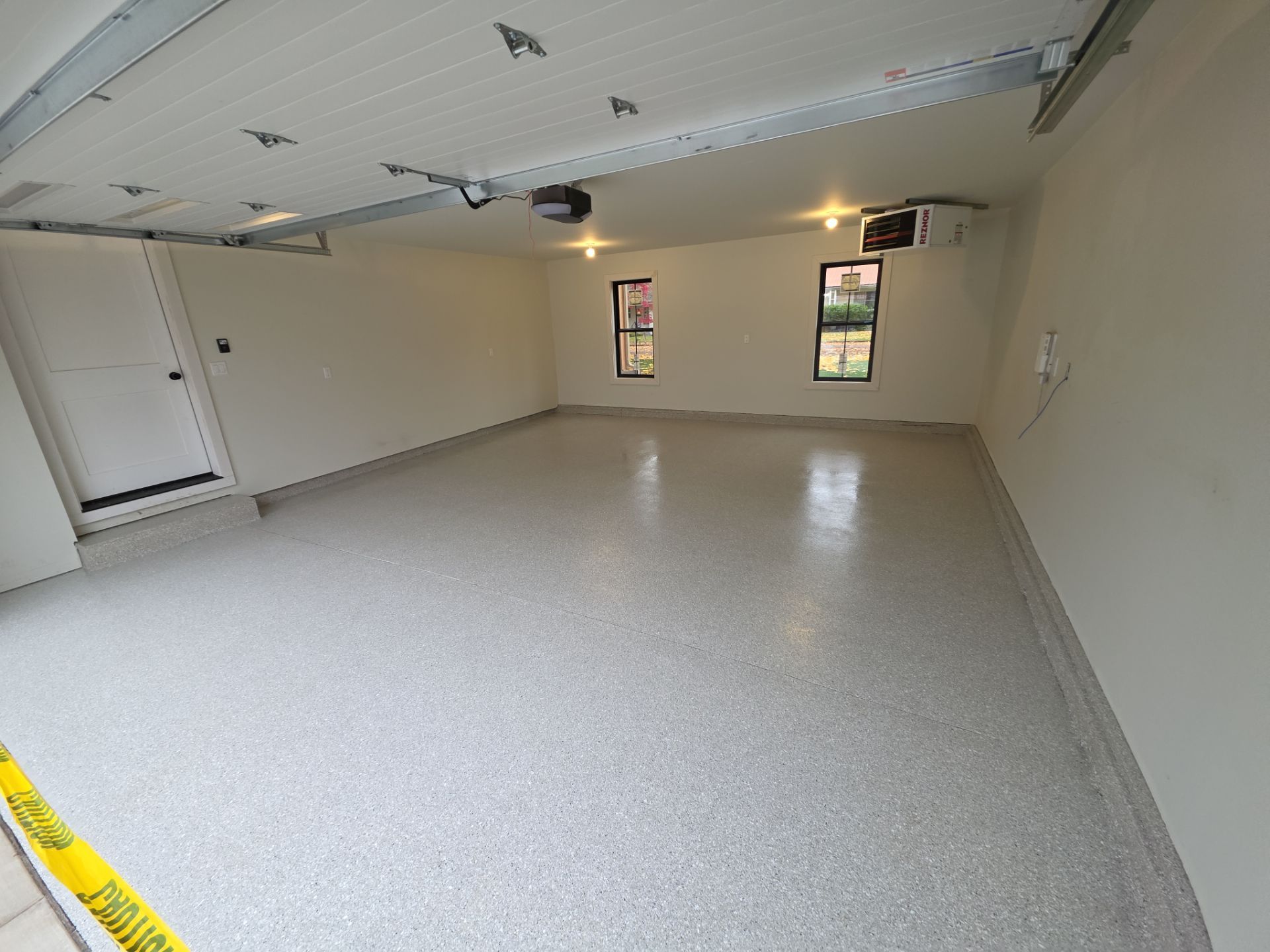 Garage Transformation using Limestone Hybrid by Croc Coatings, LLC