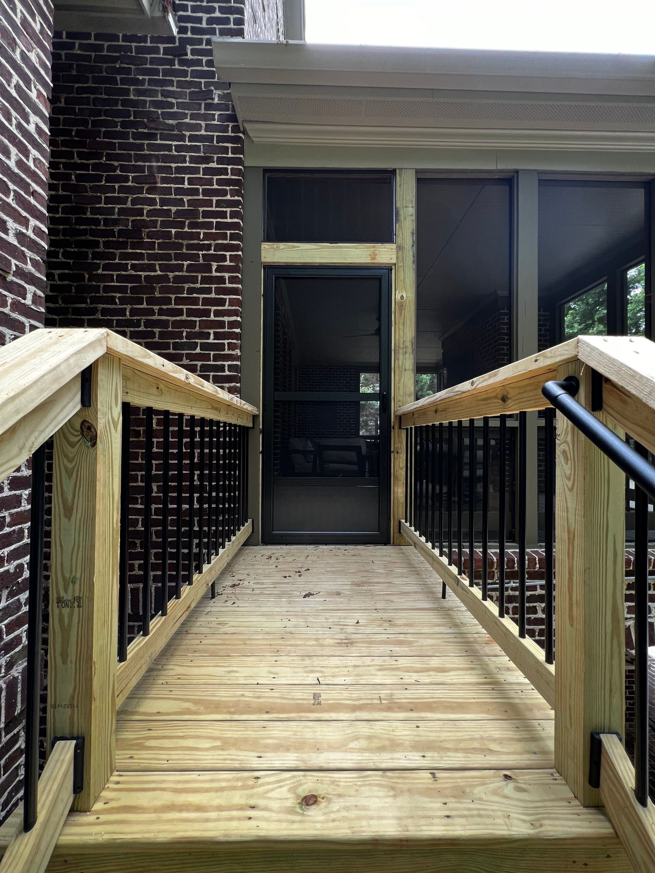 Custom Deck Stairway Addition with Metal Balusters in Atlanta by Swift Home Renovations 