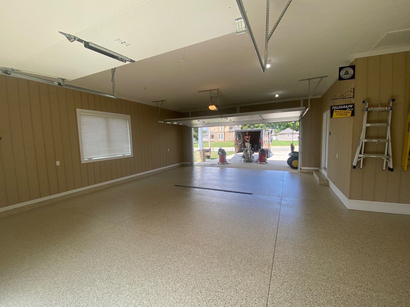 Garage Floor using Driftwood by Your1DayFloor.com