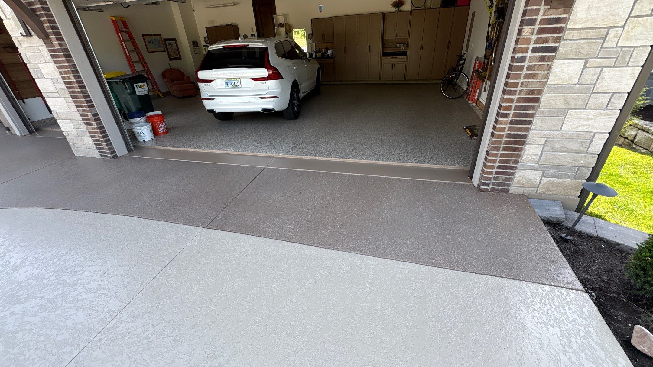 Two-Tone Driveway Resurface - Olathe, KS by Big Red Decorative Concrete, LLC