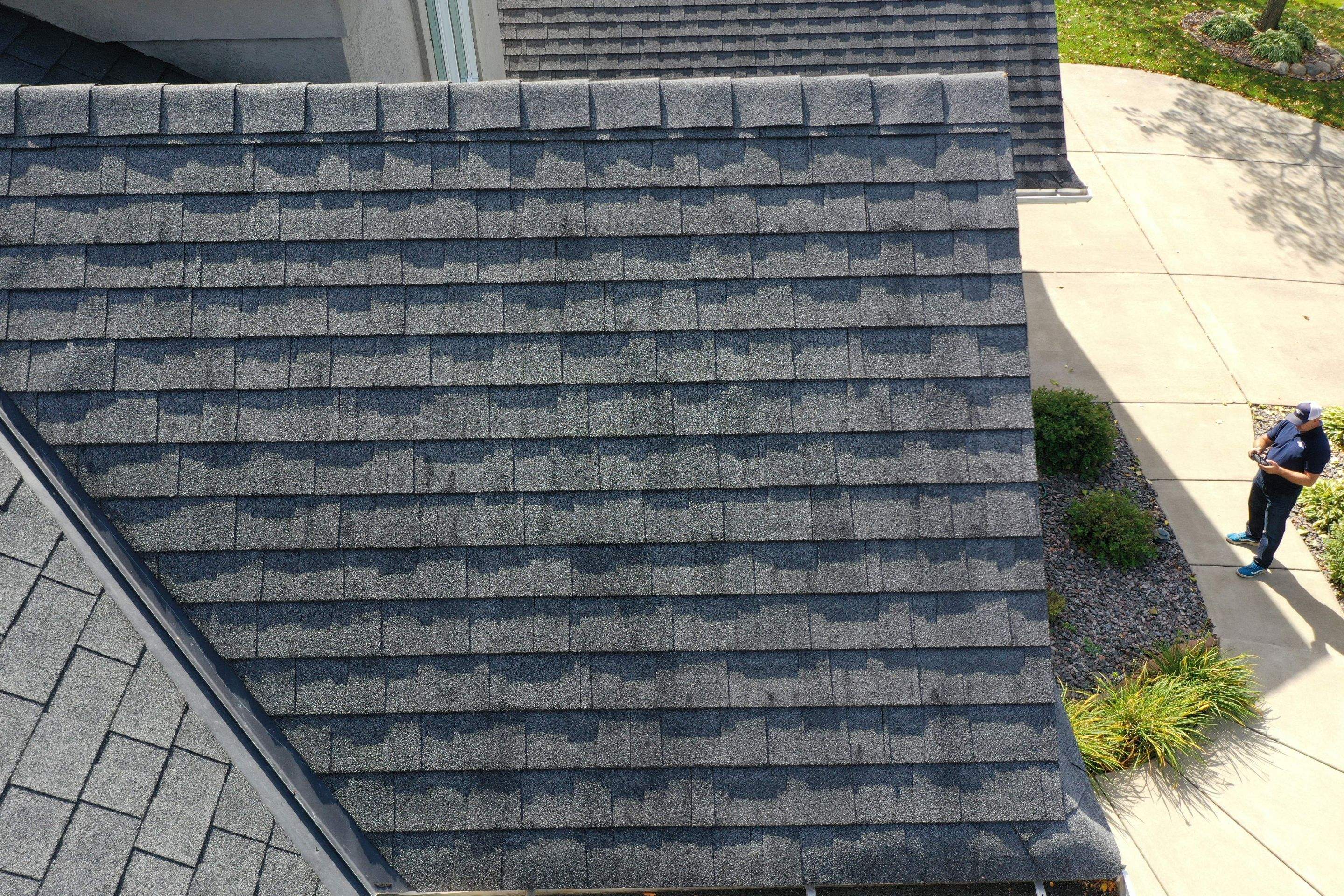 Residential Roofing Installation using Certainteed Landmark Moire Black by MODERN EXTERIOR SYSTEMS