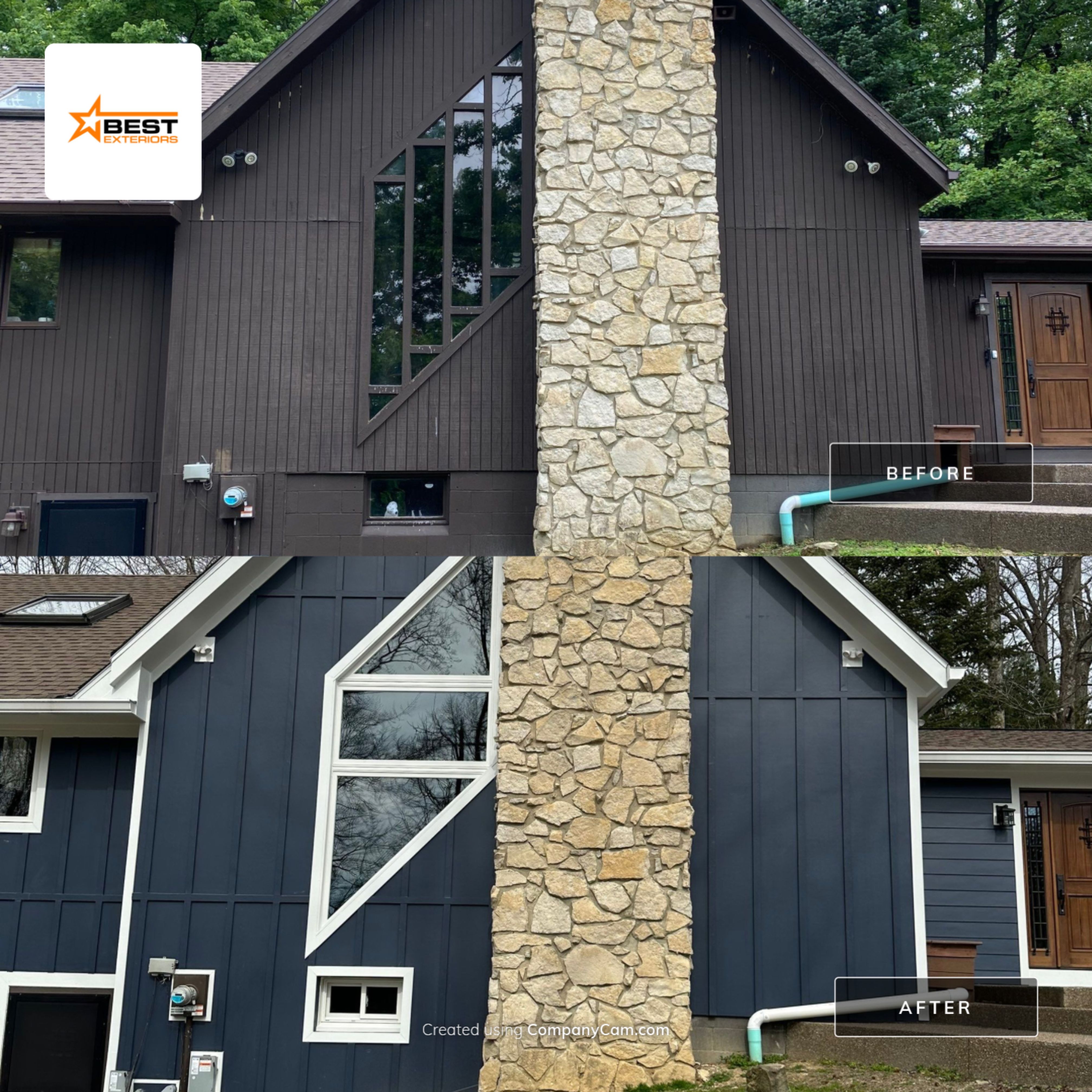 Siding Installation using James Hardie Board & Batten Siding by Best Roofing & Siding Company