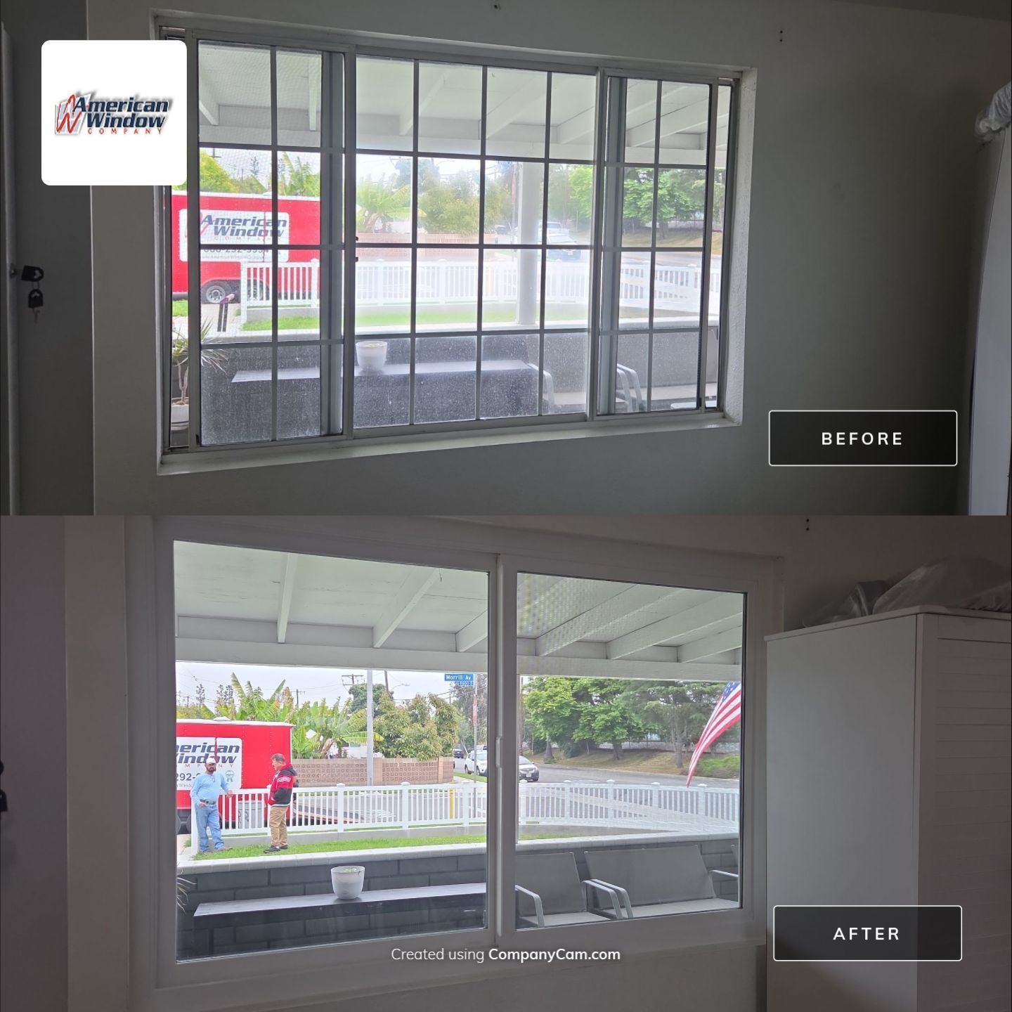 Milgard Tuscany window installation in Whittier, CA by American Window Company