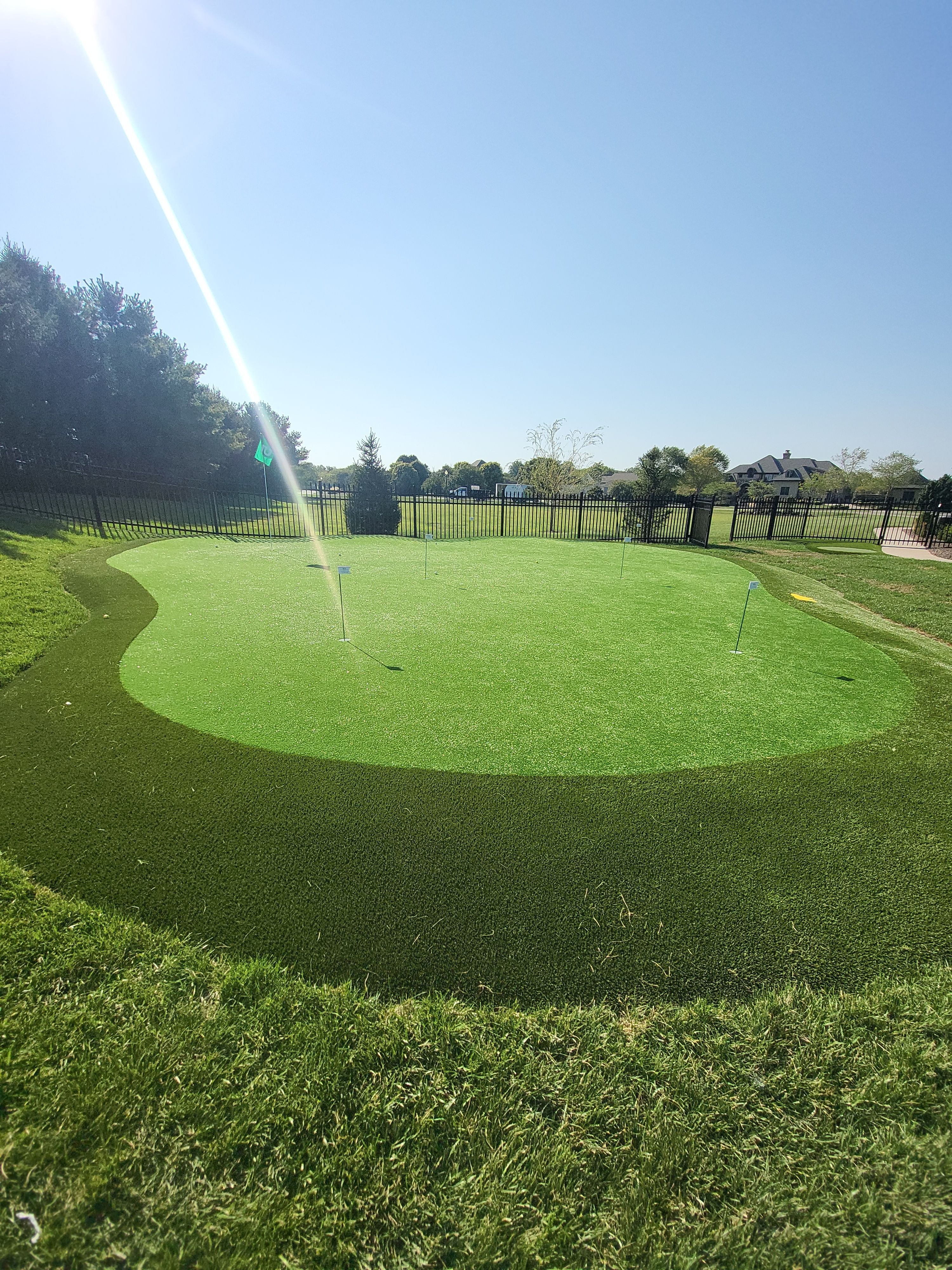 2 Custom Residential Golf Green's and 5 Tee Boxes Installation in Bargersville by Southwest Greens Midwest