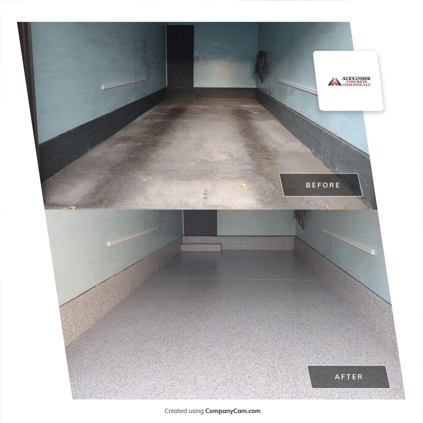 Single Car Garage in Slate Stone - Boardman, OH by Alexander Concrete Coatings