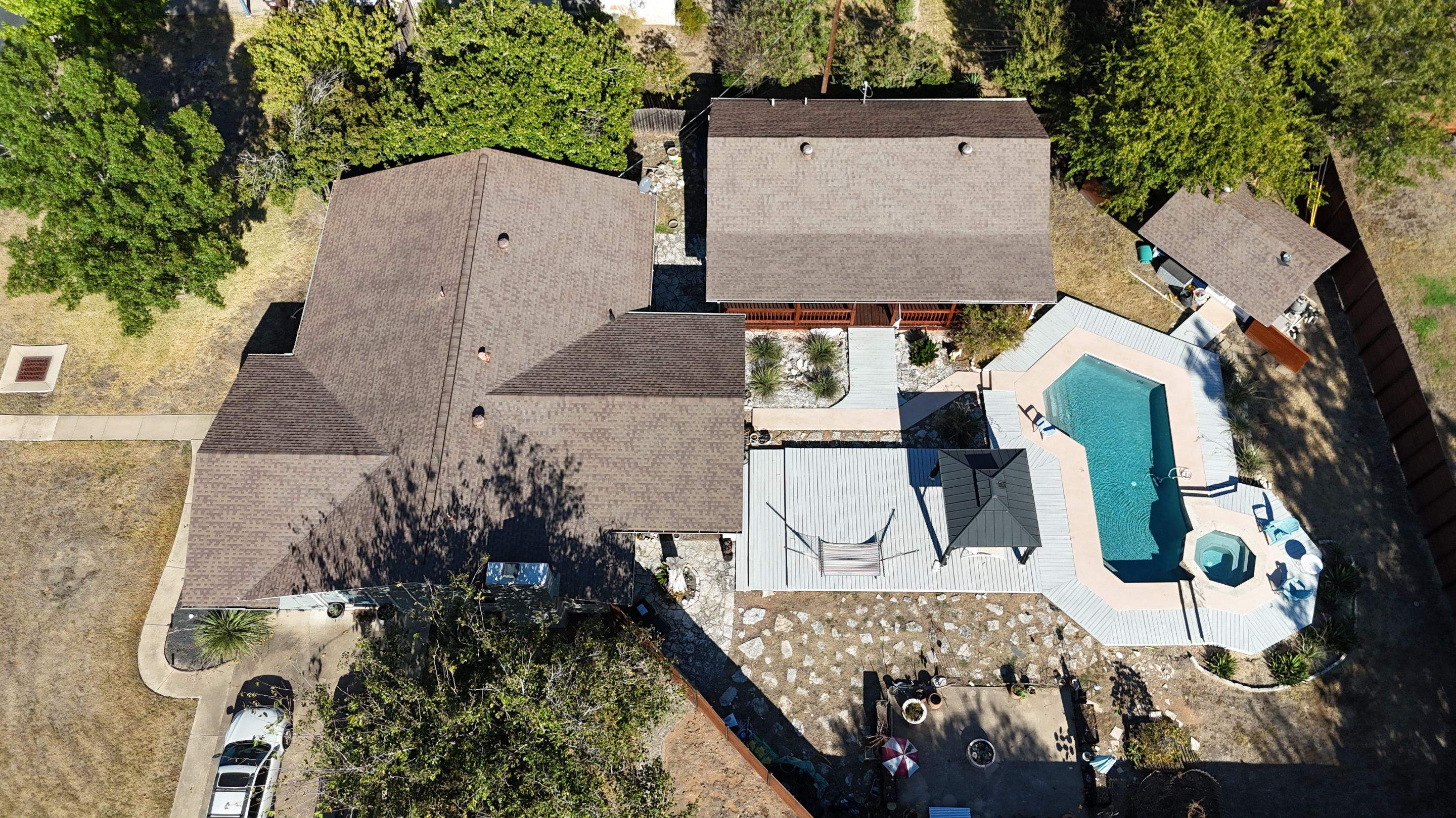 Residential Roof Replacement using Matte Black 24g by Action Exteriors Austin