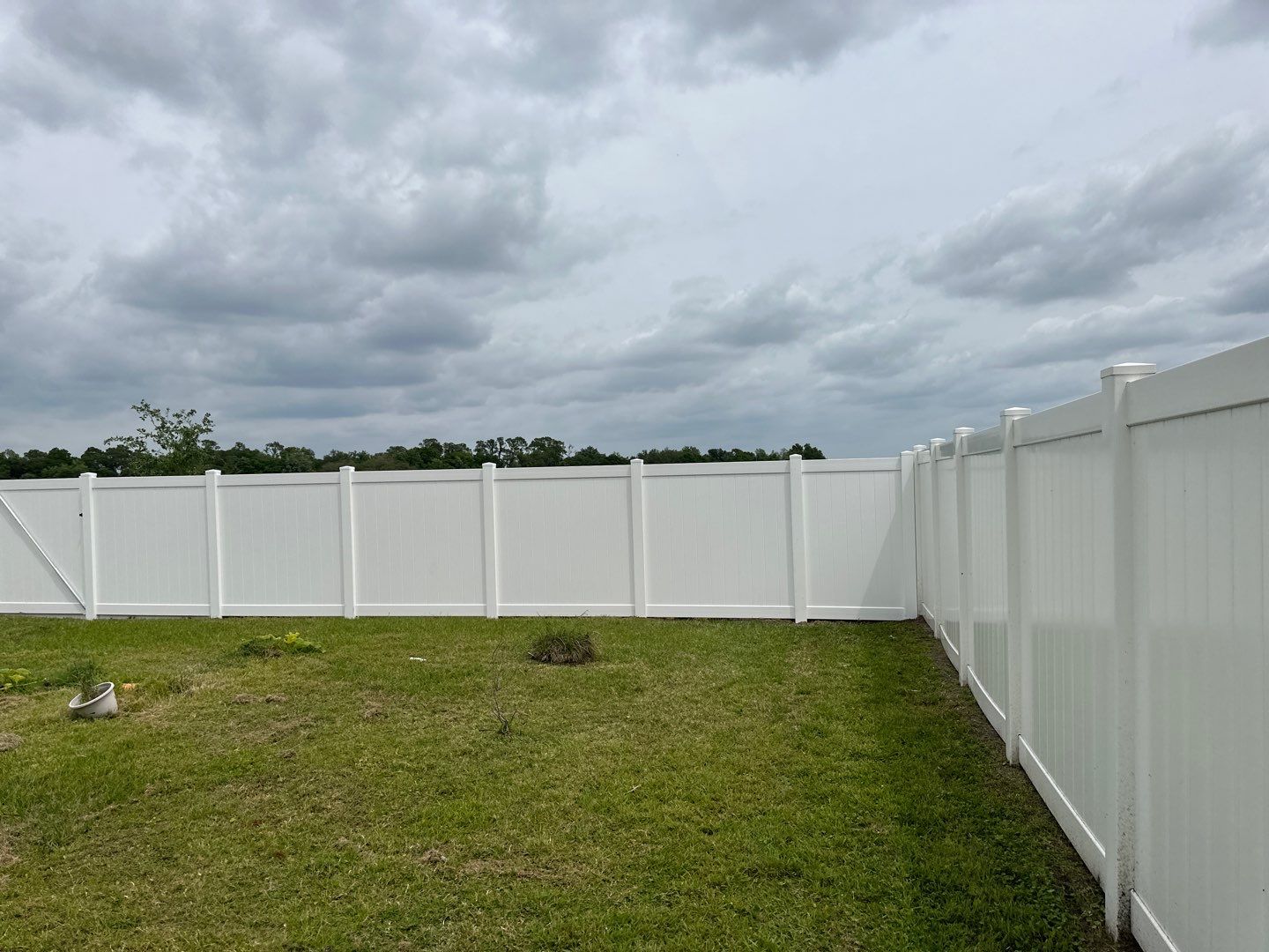 Aluminum Fence Installation using Vinyl Privacy Fence  by Asap fence and gates, LLC