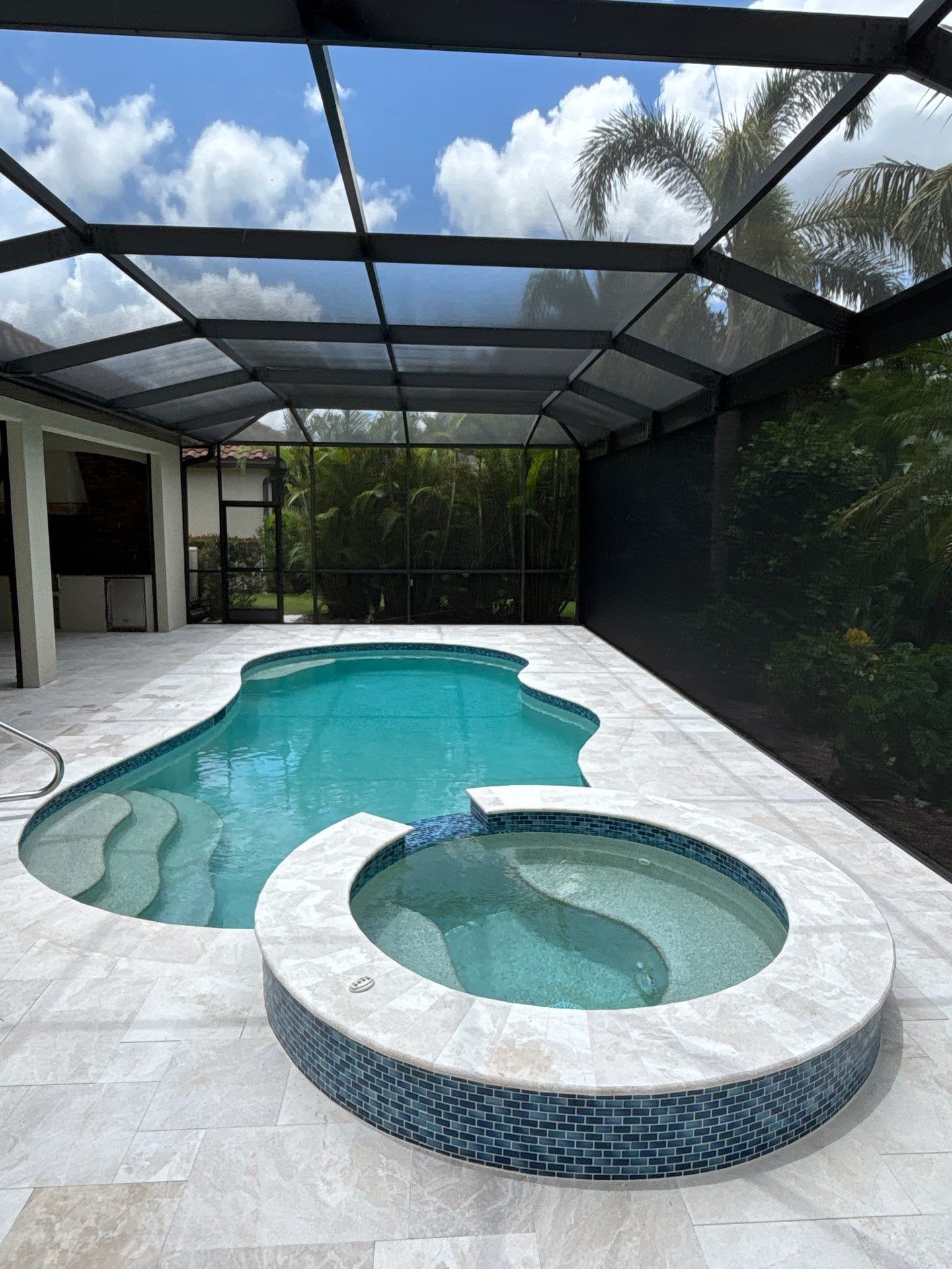 Textured Marble Pool Deck - Bonita National Golf & Country Club by Old Town Pavers Llc
