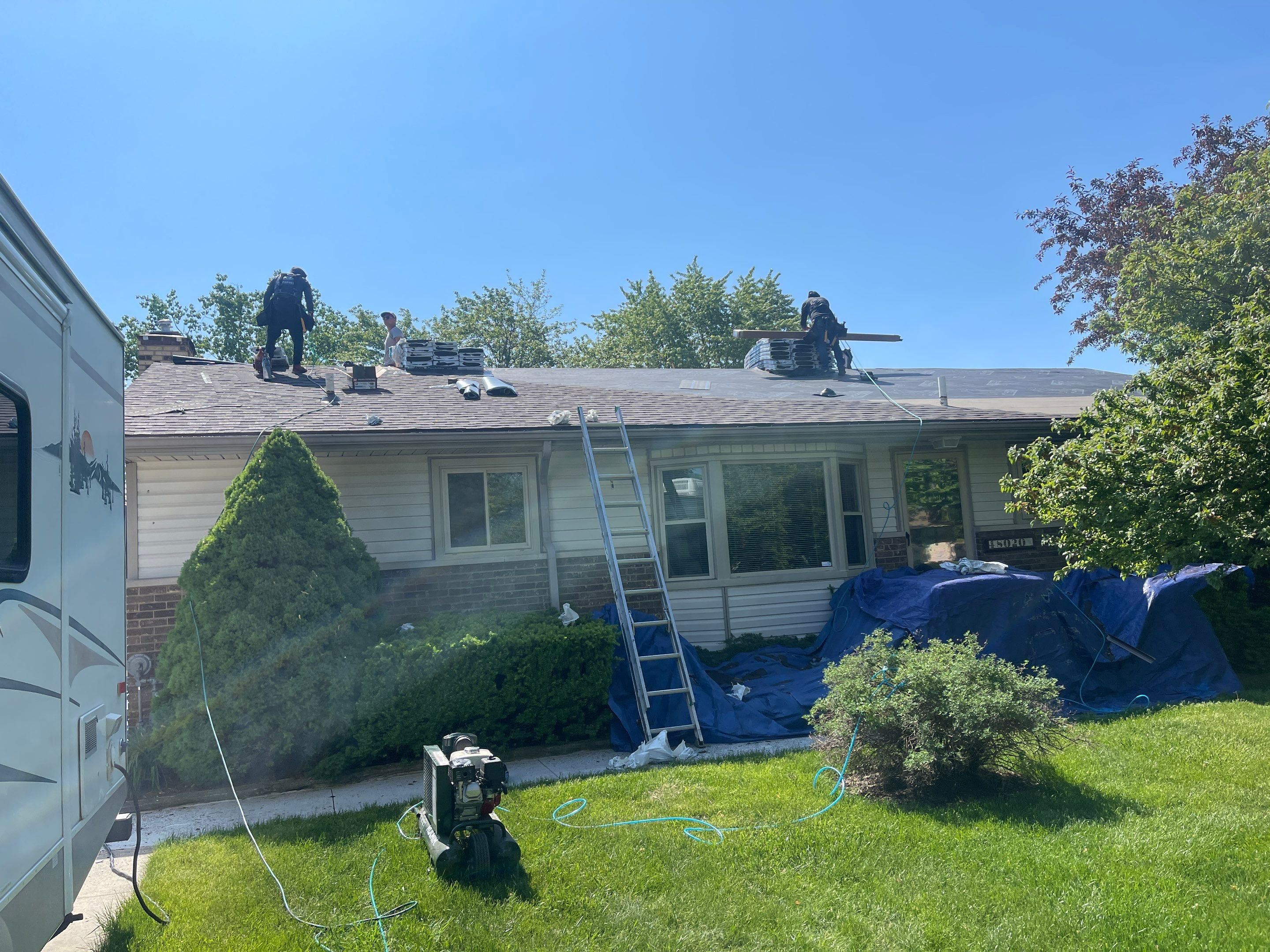 Residential Roofing Installation using IKO Dual Brown by JNR Roofing LLC