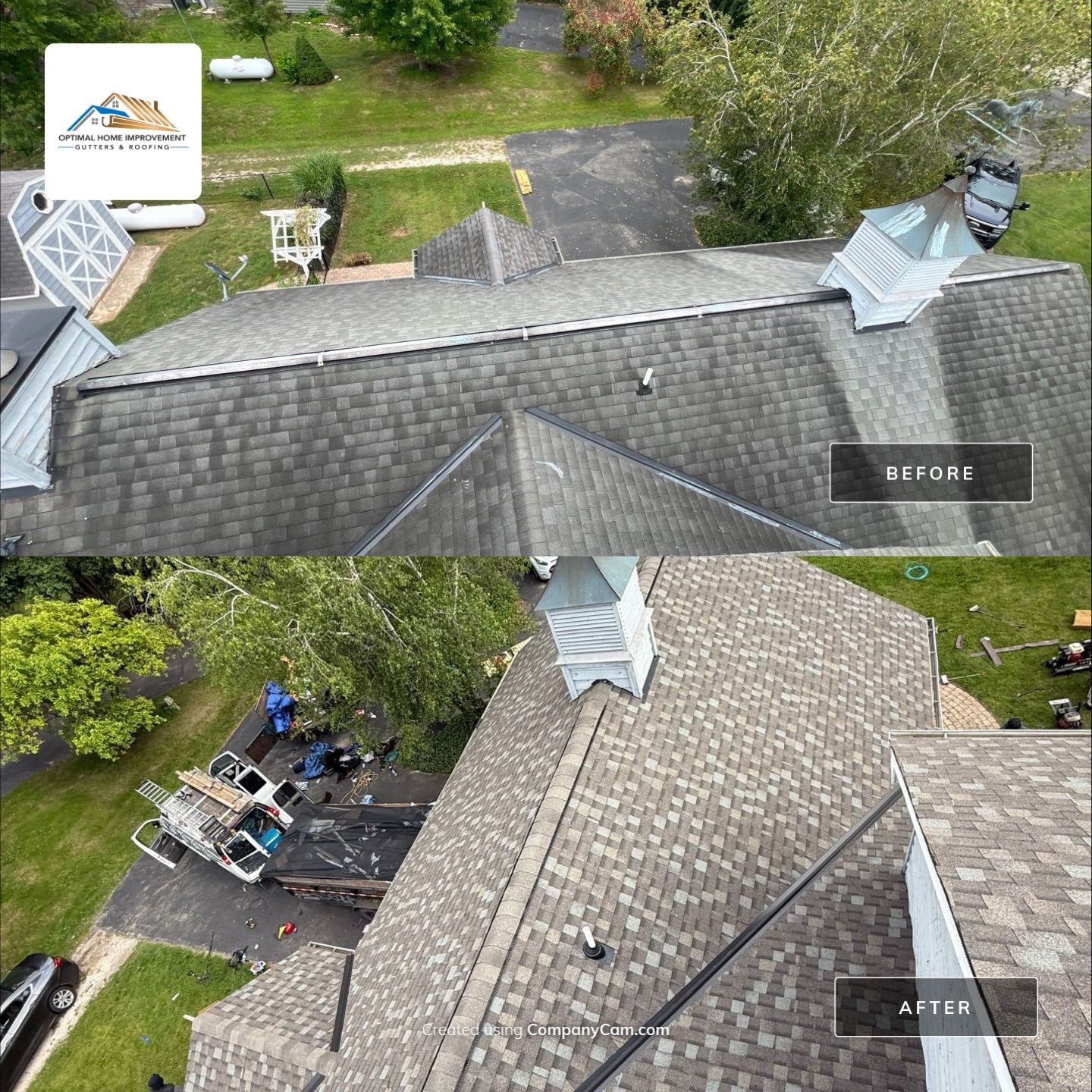 Roofing, copper chimney cap and copper awning by Optimal Home Improvement 