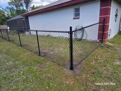 Black Chain Link Fence Installation for Port Charlotte Residence