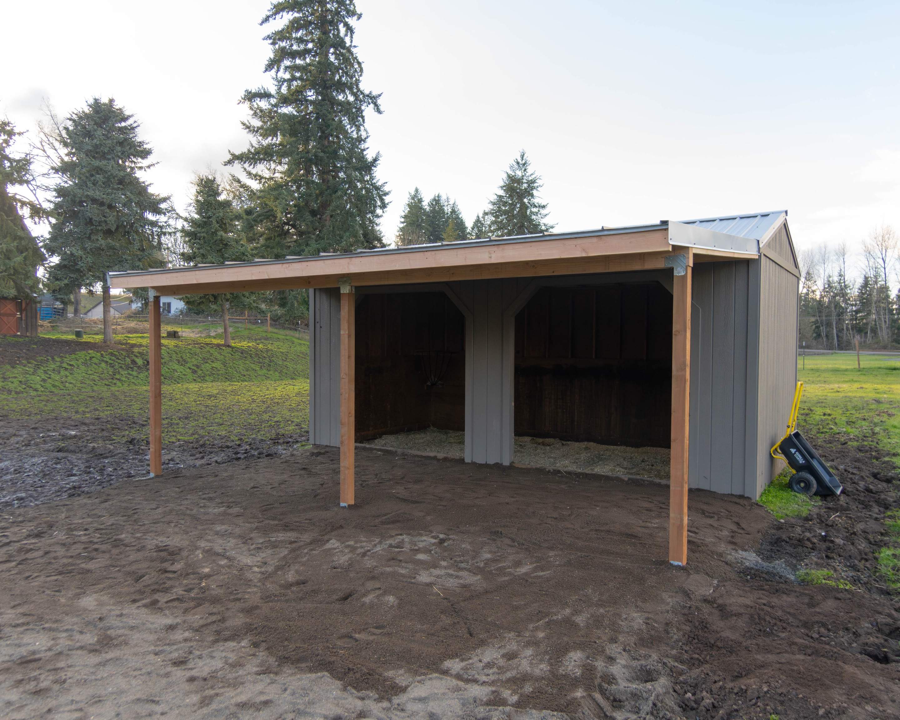 Shed Cover using Pressure Treated Posts