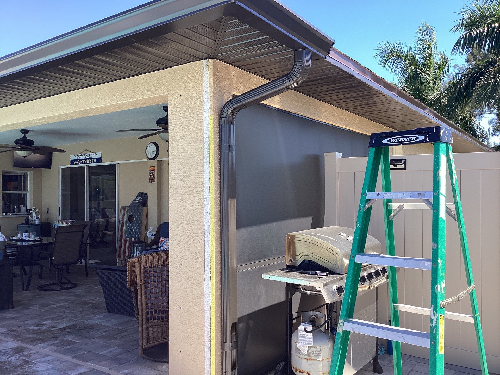 Musket Brown Gutter Installation and Soffit Fascia in Cape Coral FL by Gutter Professors