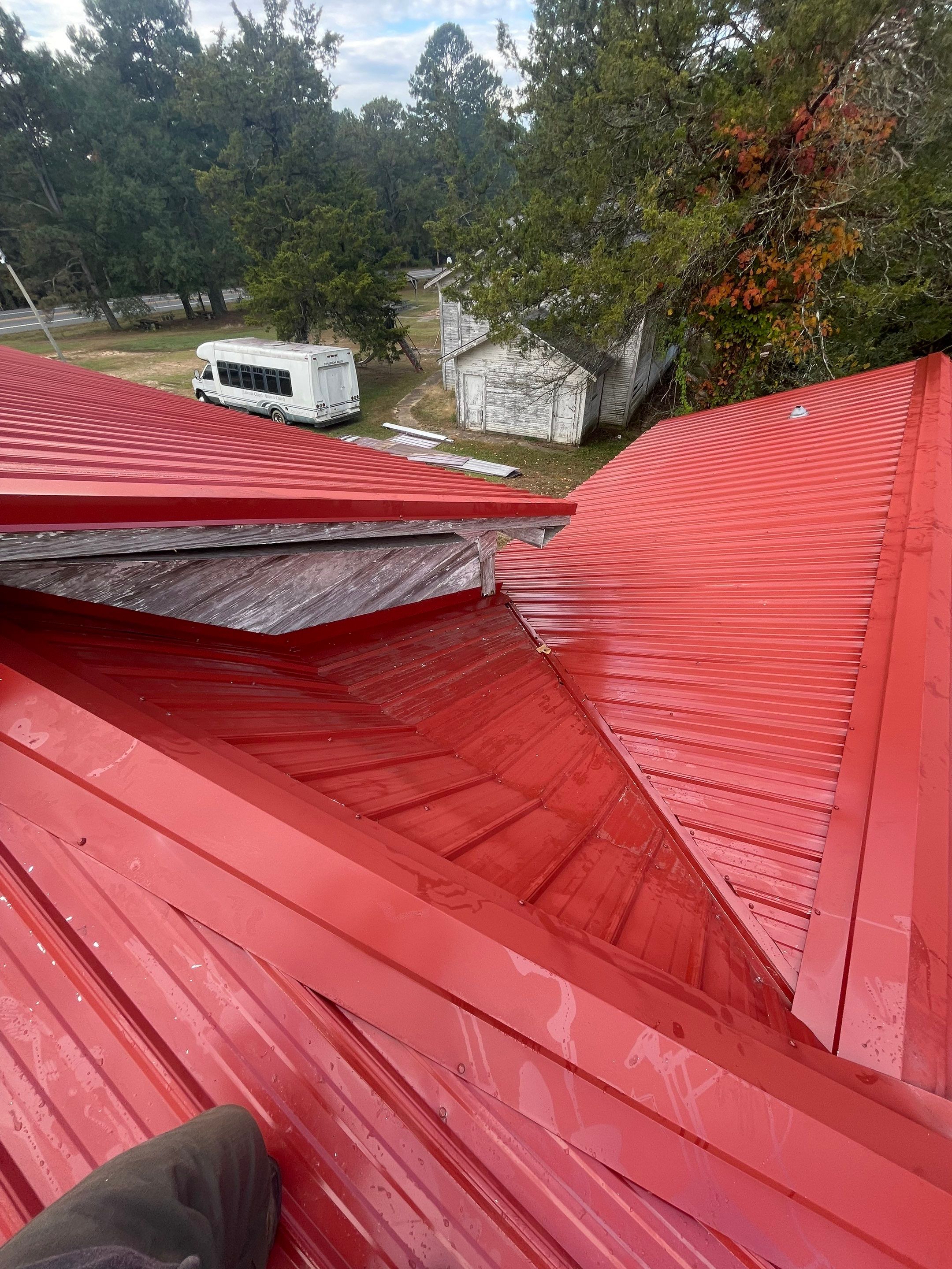 Residential Metal Roof Replacement using Reed's Metals: 26 GA. Colored Residential Metal Panels (Barn Red) by Hostetler Roofing