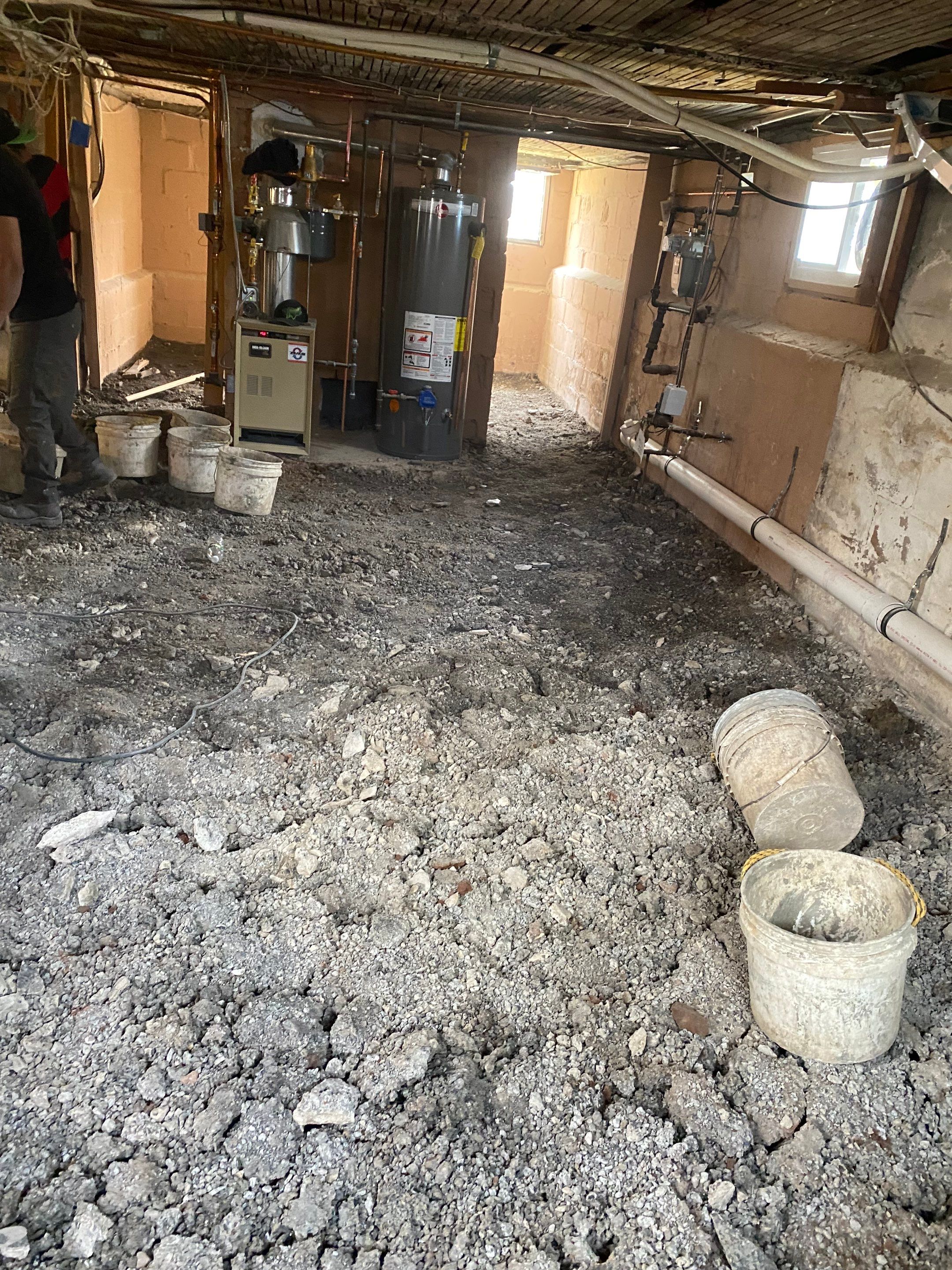 Interior French Drain, Lally Column Replacement & Concrete Floor Replacement in South Orange, NJ by Pure Service Pro, LLC