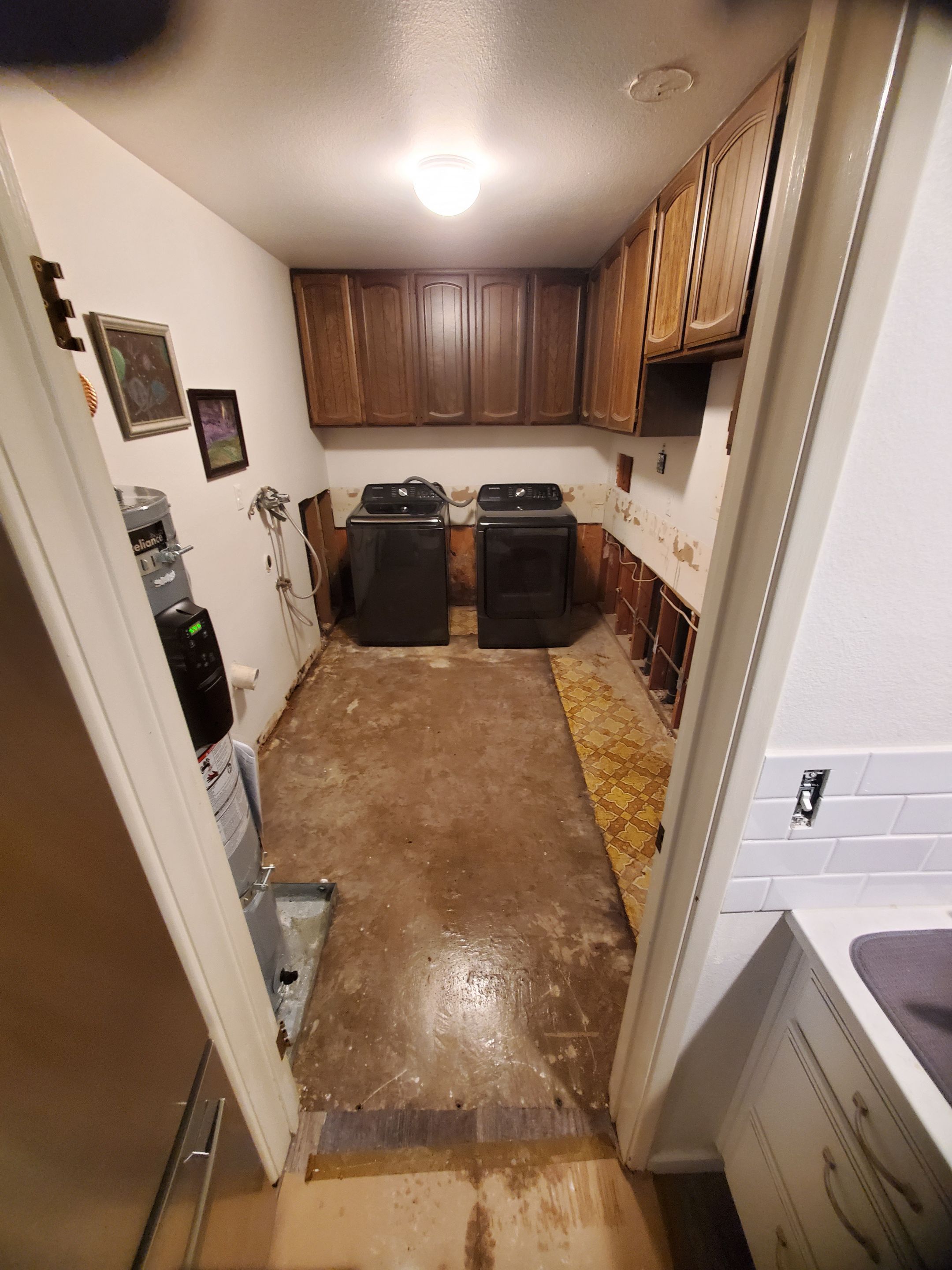 Water Damage using Air Movers by Construction Now LLC