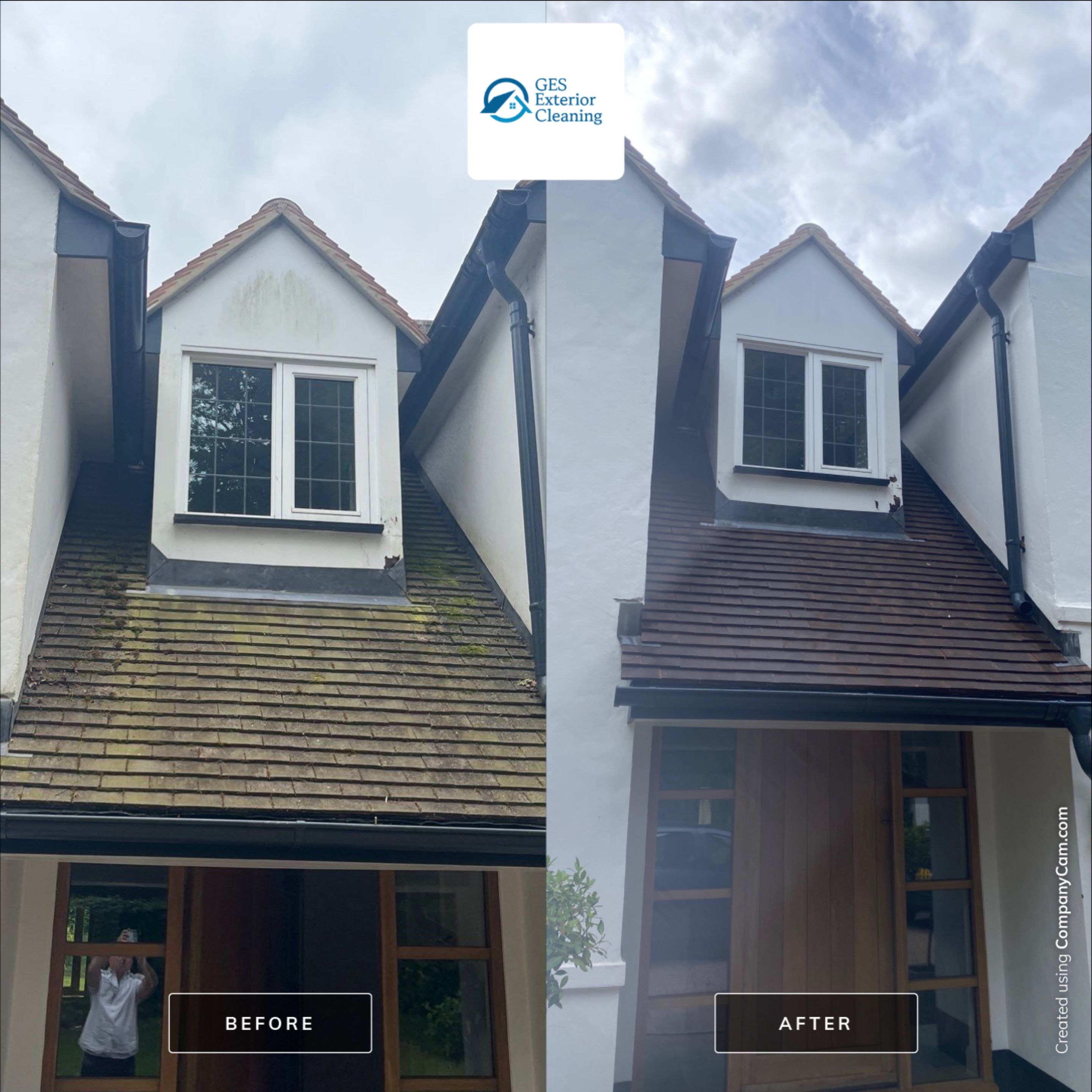 Roof And Render Clean using Honda 15lpm Low Pressure Washing Machine by Ges Exterior Cleaning ltd