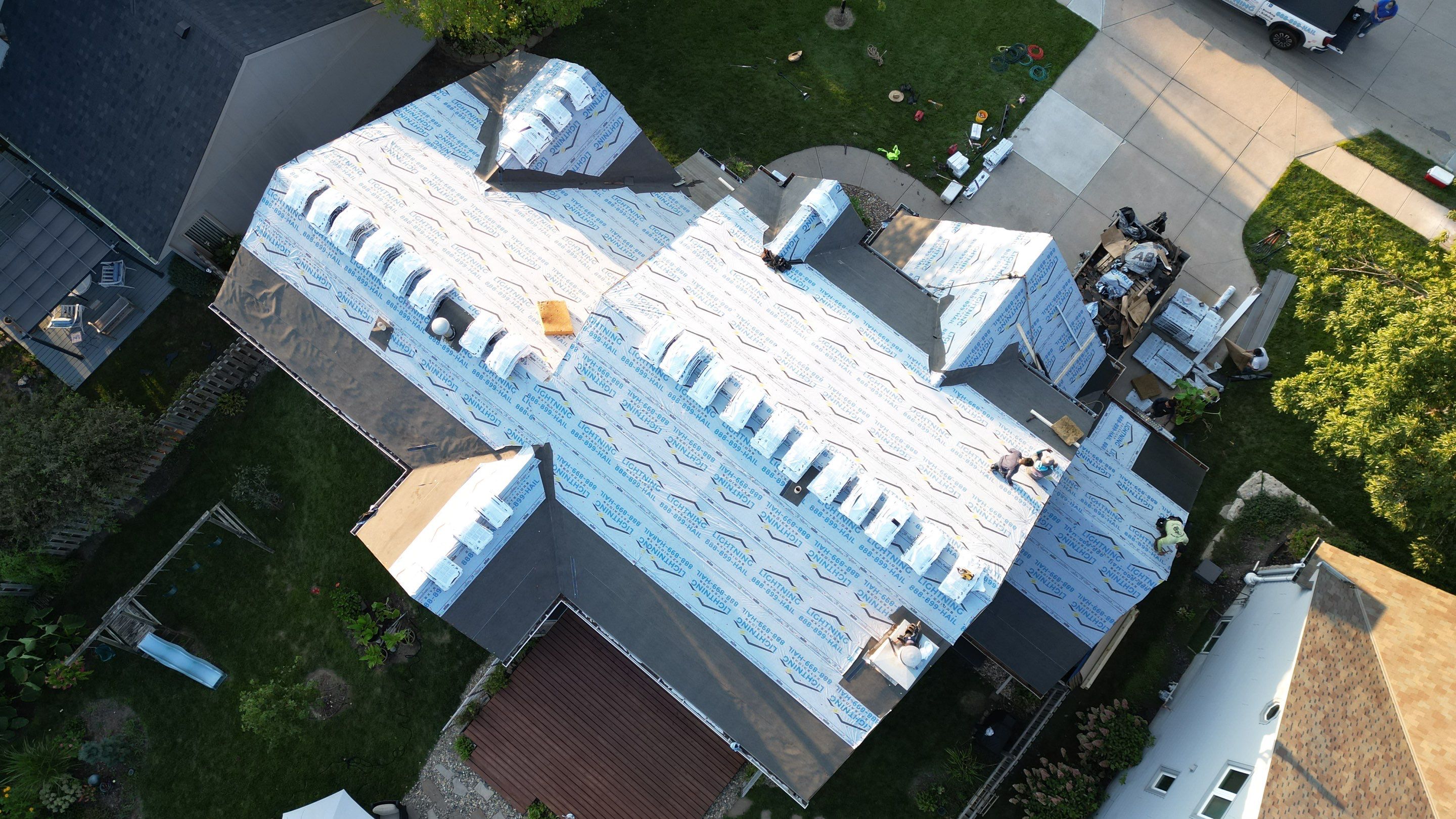 Residential Roofing Installation using IKO ArmourShake in Chalet Wood by Lightning Exteriors