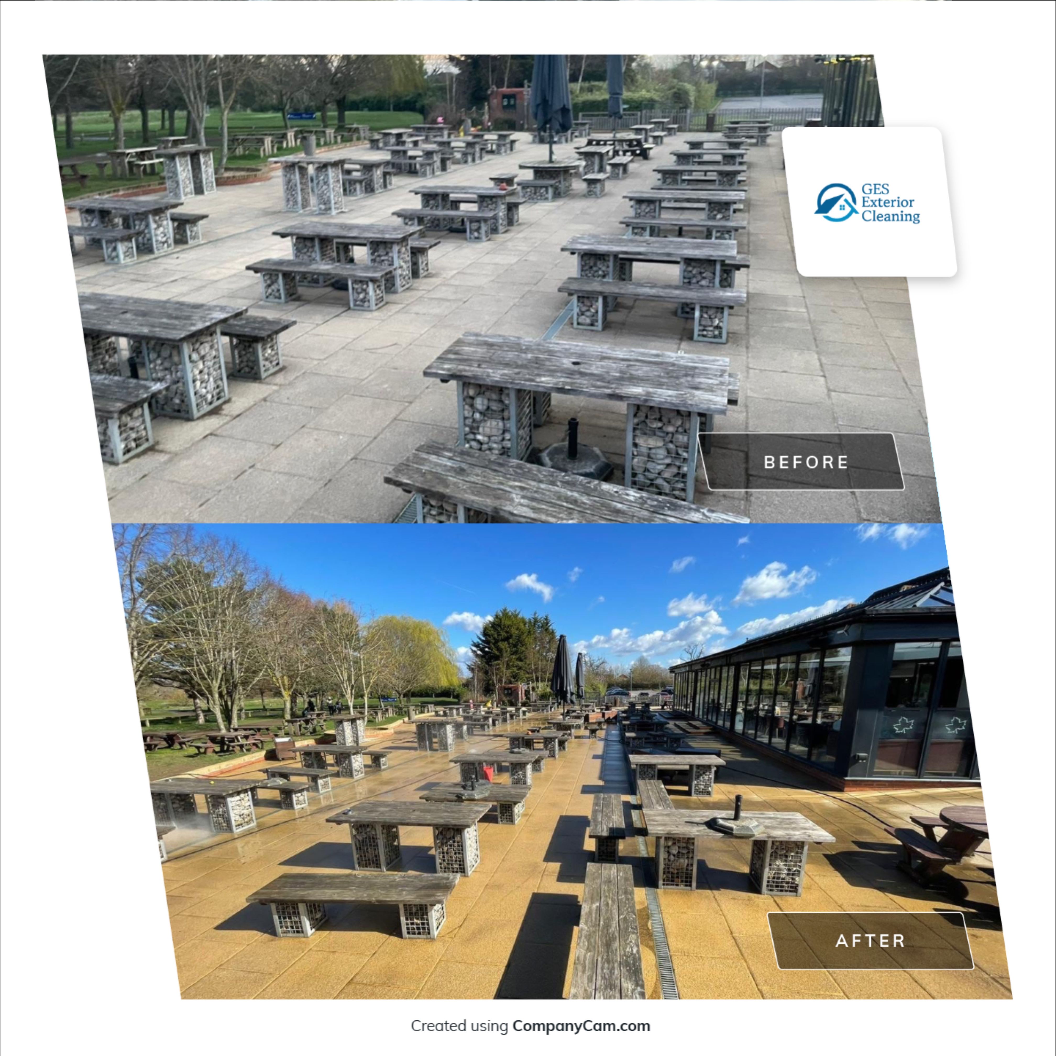 Patio Area Spring Clean using Mosmatic Flat Surface Cleaner by Ges Exterior Cleaning ltd