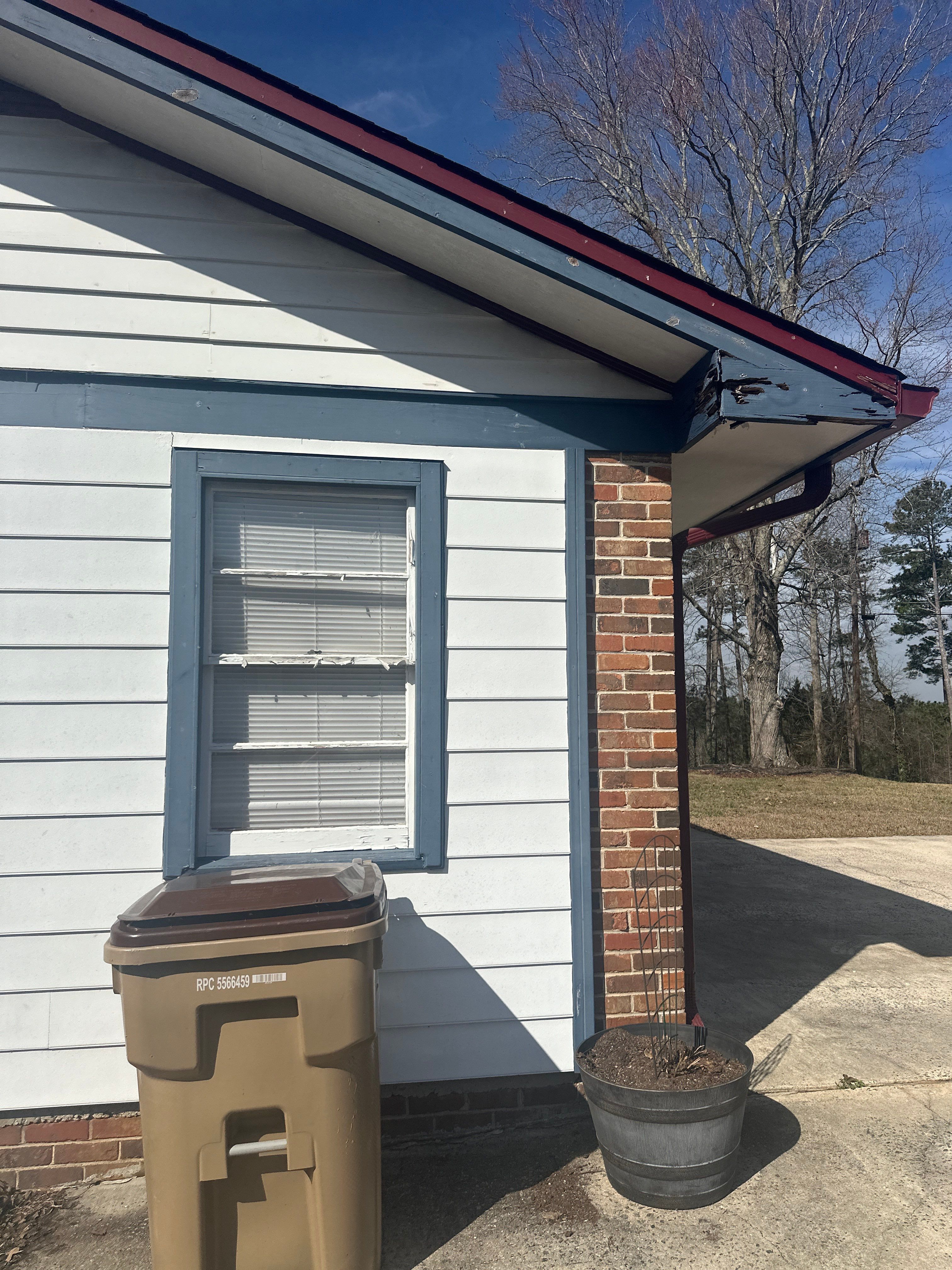 Portico Build with PVC Square Column Crafters Columns, Rotten Wood Replacement, and Exterior Painting by Nelson Exteriors