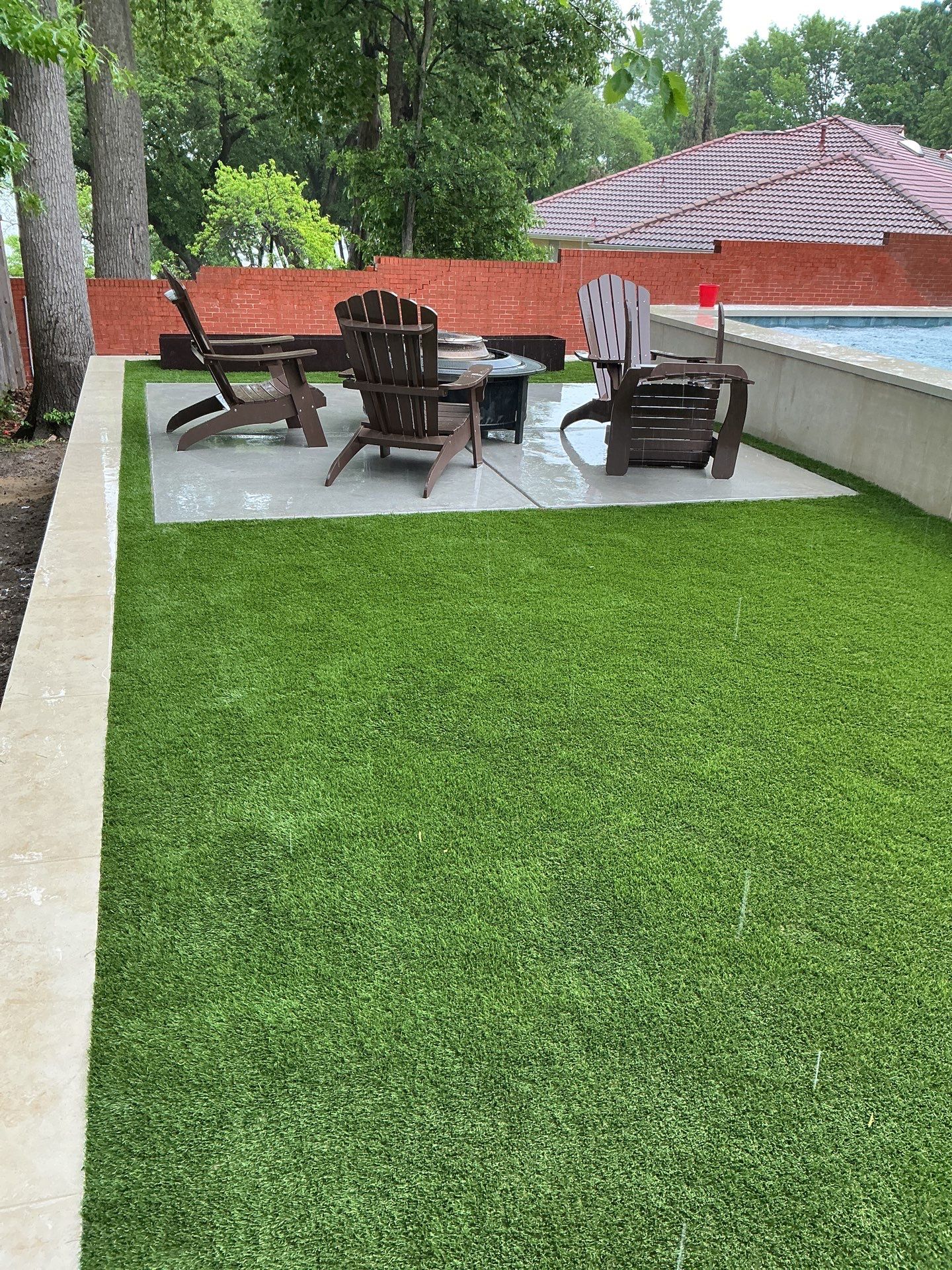 Synthetic Turf Installation using Texas Rye by Turf Concepts