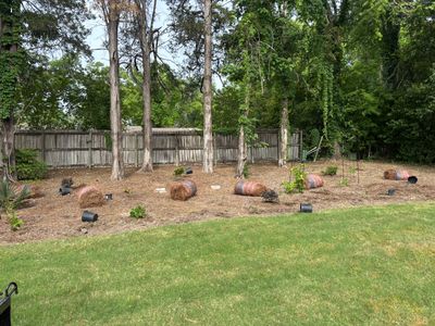 Backyard Pine Straw Mulching and Landscape Bed Preparation in Montgomery by BTops Landscaping Inc.