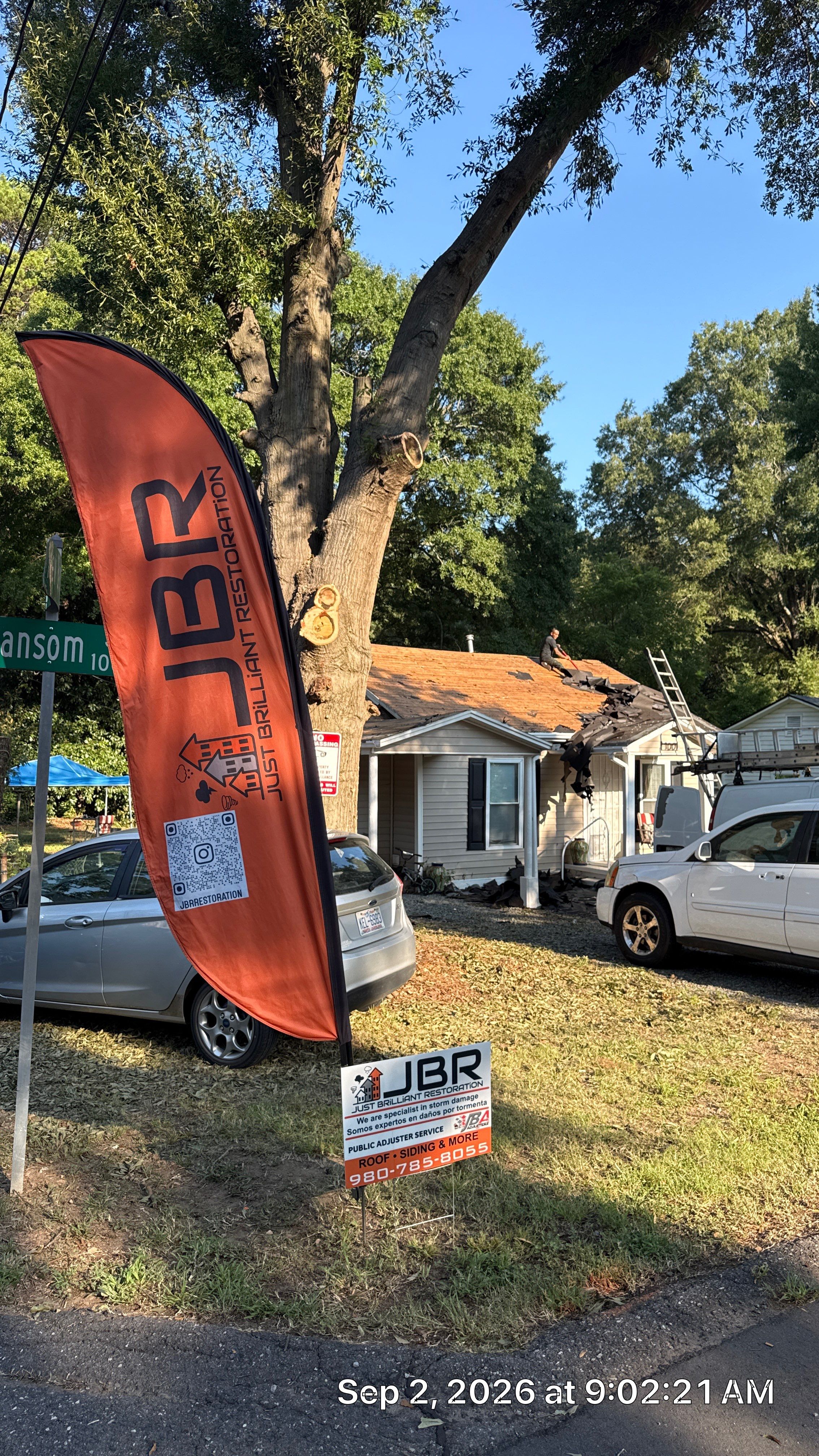 Roof replacement, gutter and interior repair by hail damage by Just Brilliant Restoration JBR