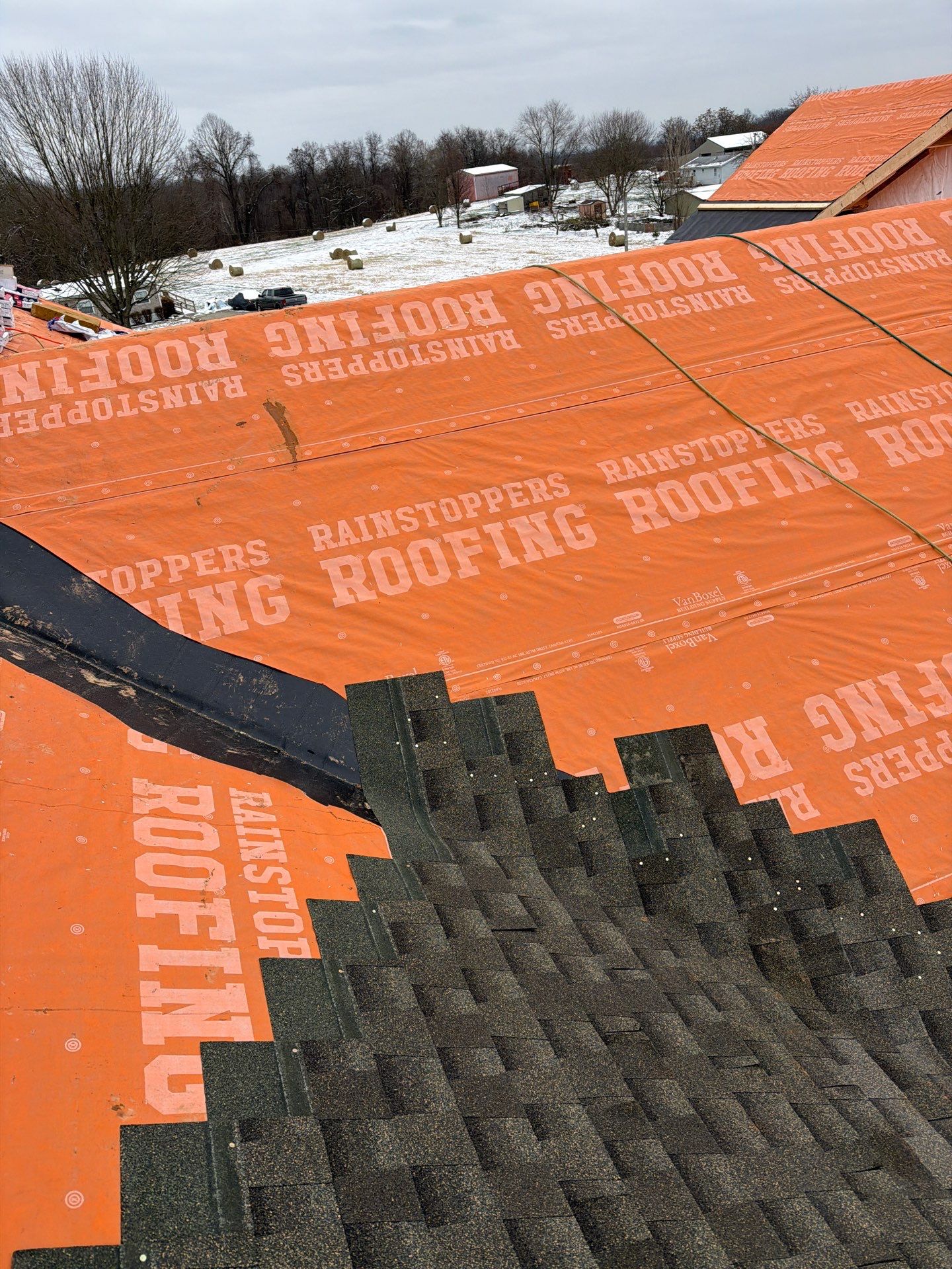 Residential Roofing Installation using GAF Timberline HDZ Weathered Wood by Rainstoppers Roofing