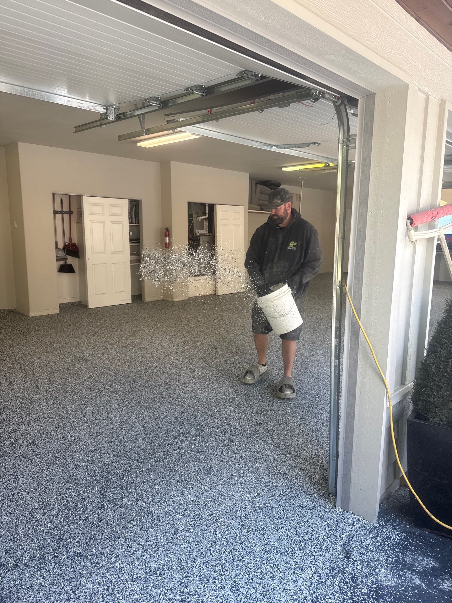 Custom Domino Flake Garage Floor Transformation in Coeur d'Alene by Croc Coatings, LLC