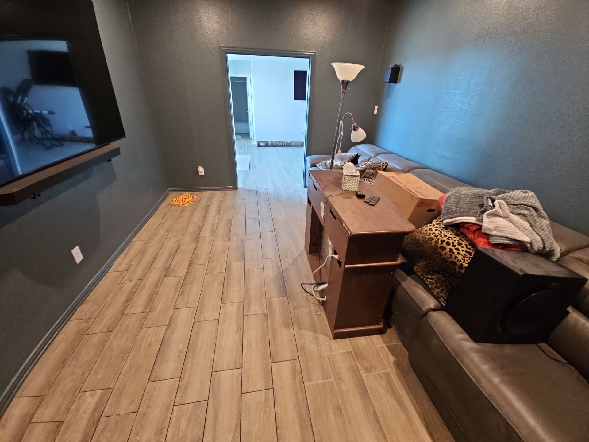 Carpet replacement with Tile and Red Oak Stairs by EL-GC LLC 