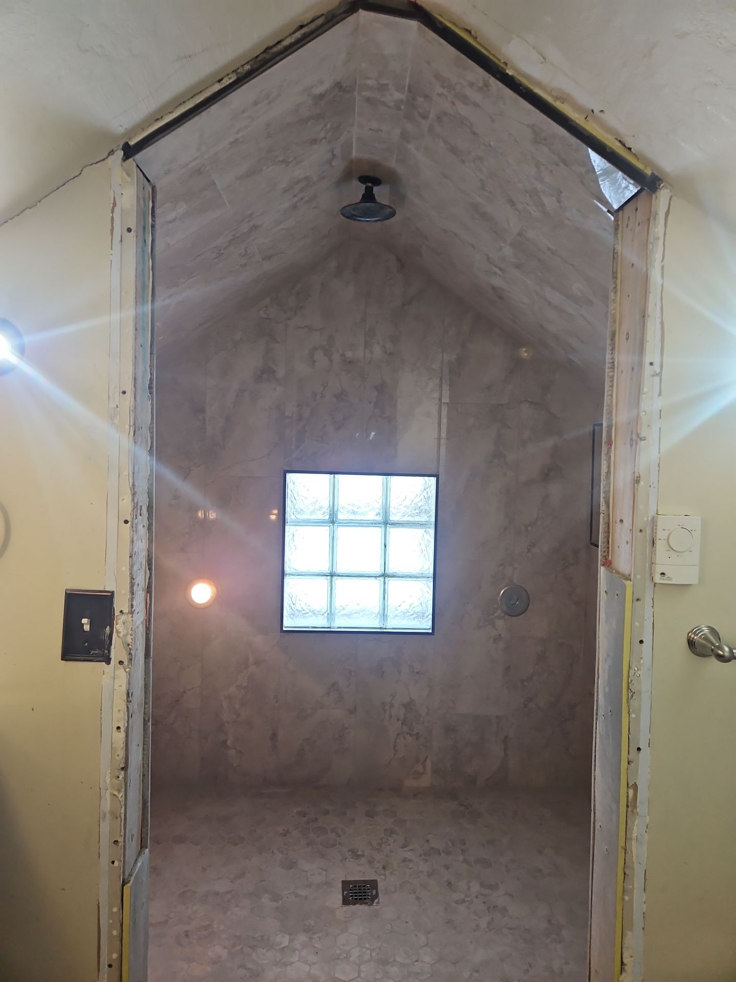 Shower Remodel & Ceiling Restoration – Correcting Water Damage and Rebuilding Right by Johnny Five Construction 
