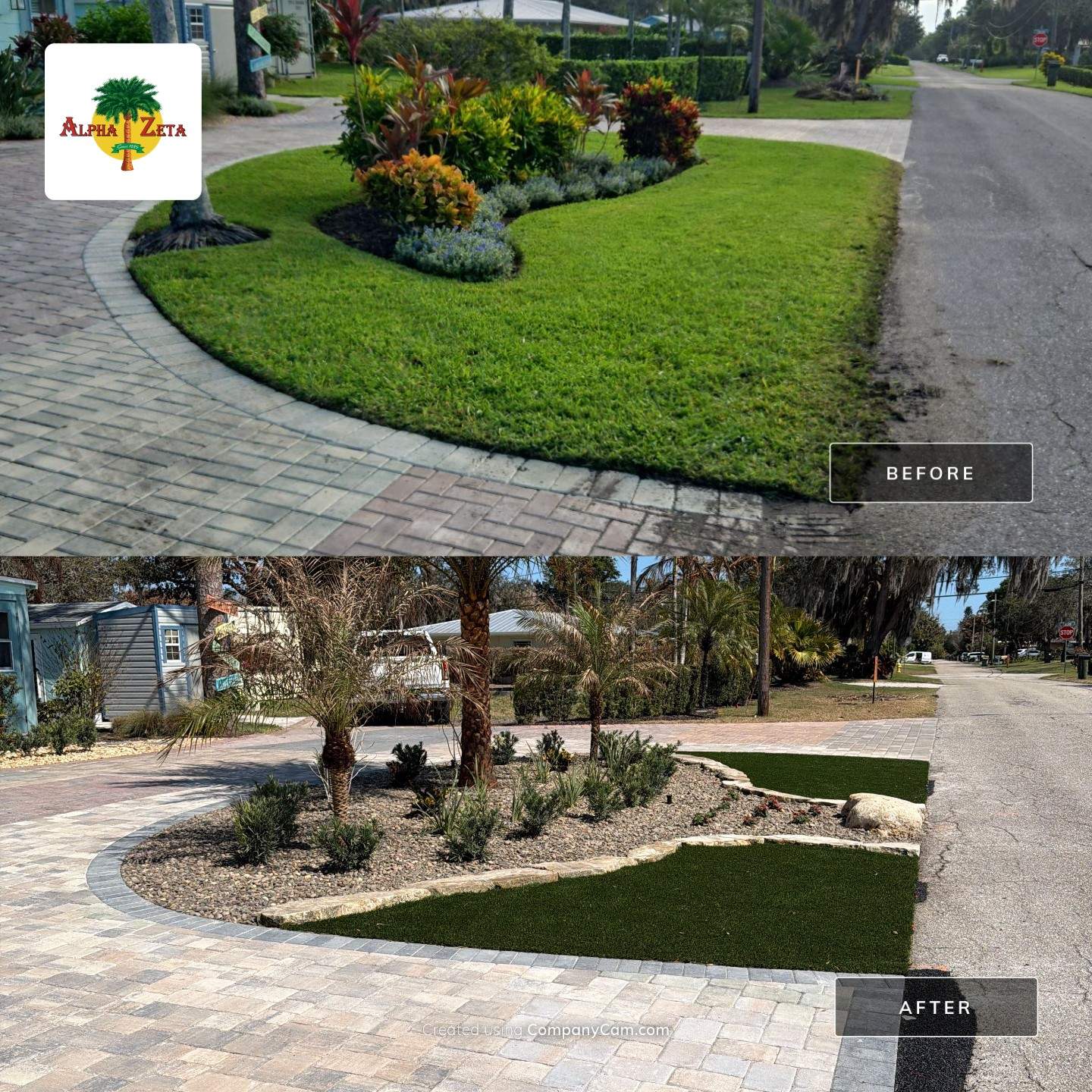 Alpha Zeta Office Front Landscape & Paver Renovation by Alpha Zeta Enterprises Inc