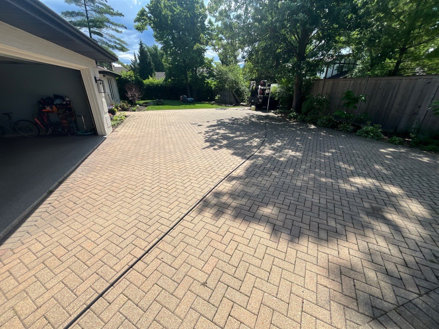Brick paver repair, cleaning and sealing by Northern Power Washing LLC.