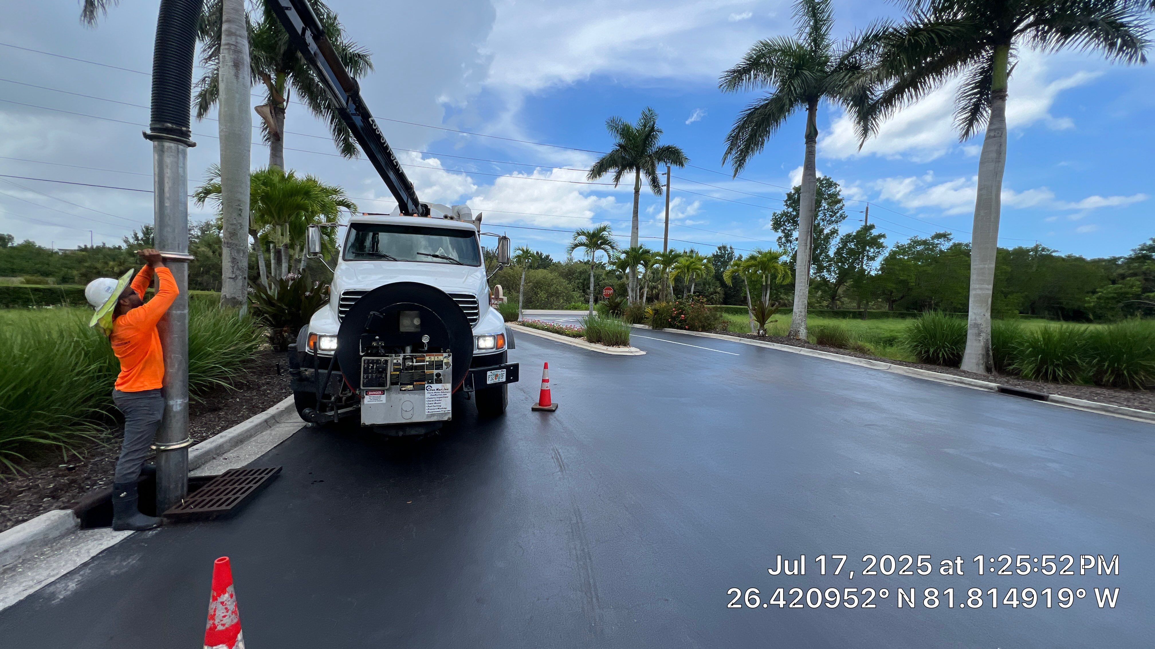 Catch Basin Cleaning with 1 Tom Plumber in Estero by APS Power & Water