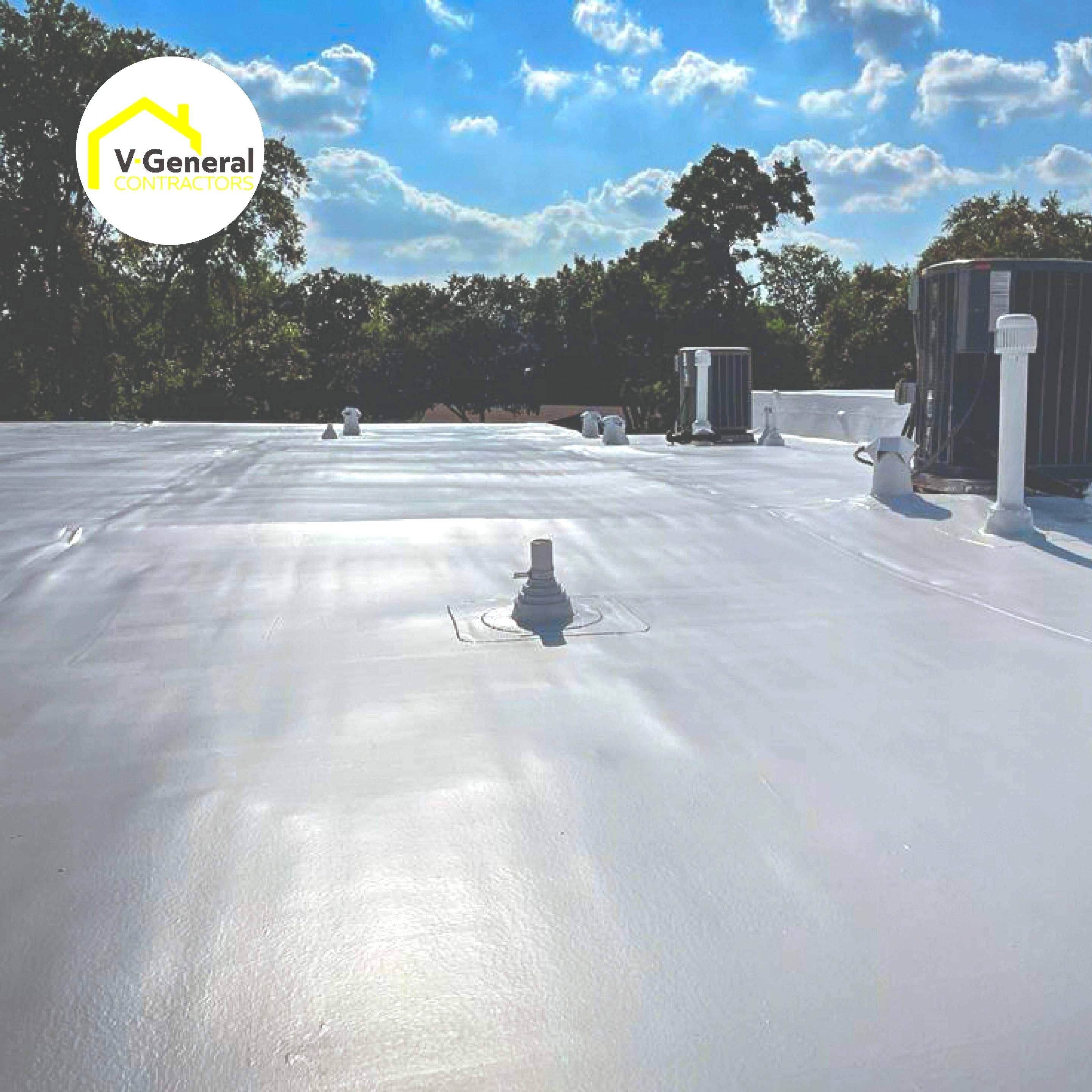 Flat Roof Using Asphalt Coat by V General Contractors 
