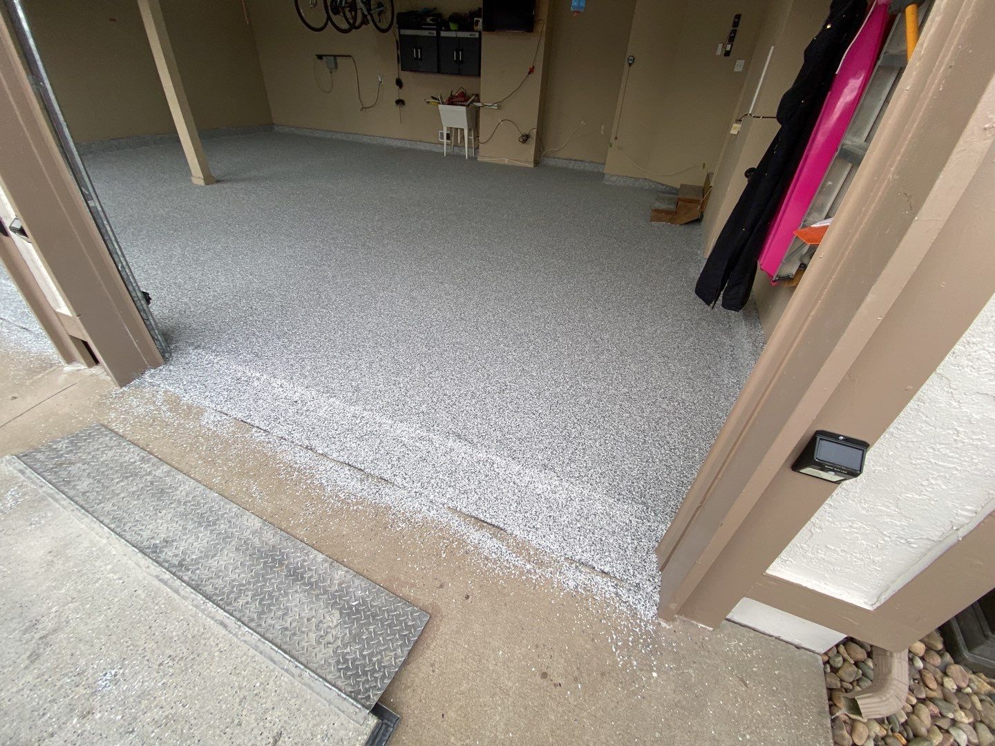 Garage using Slate Stone by Select Painting, Coatings & Garage Cabinets