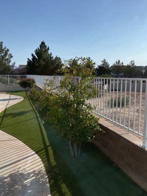 3ft White Wrought Iron on Block Wall
