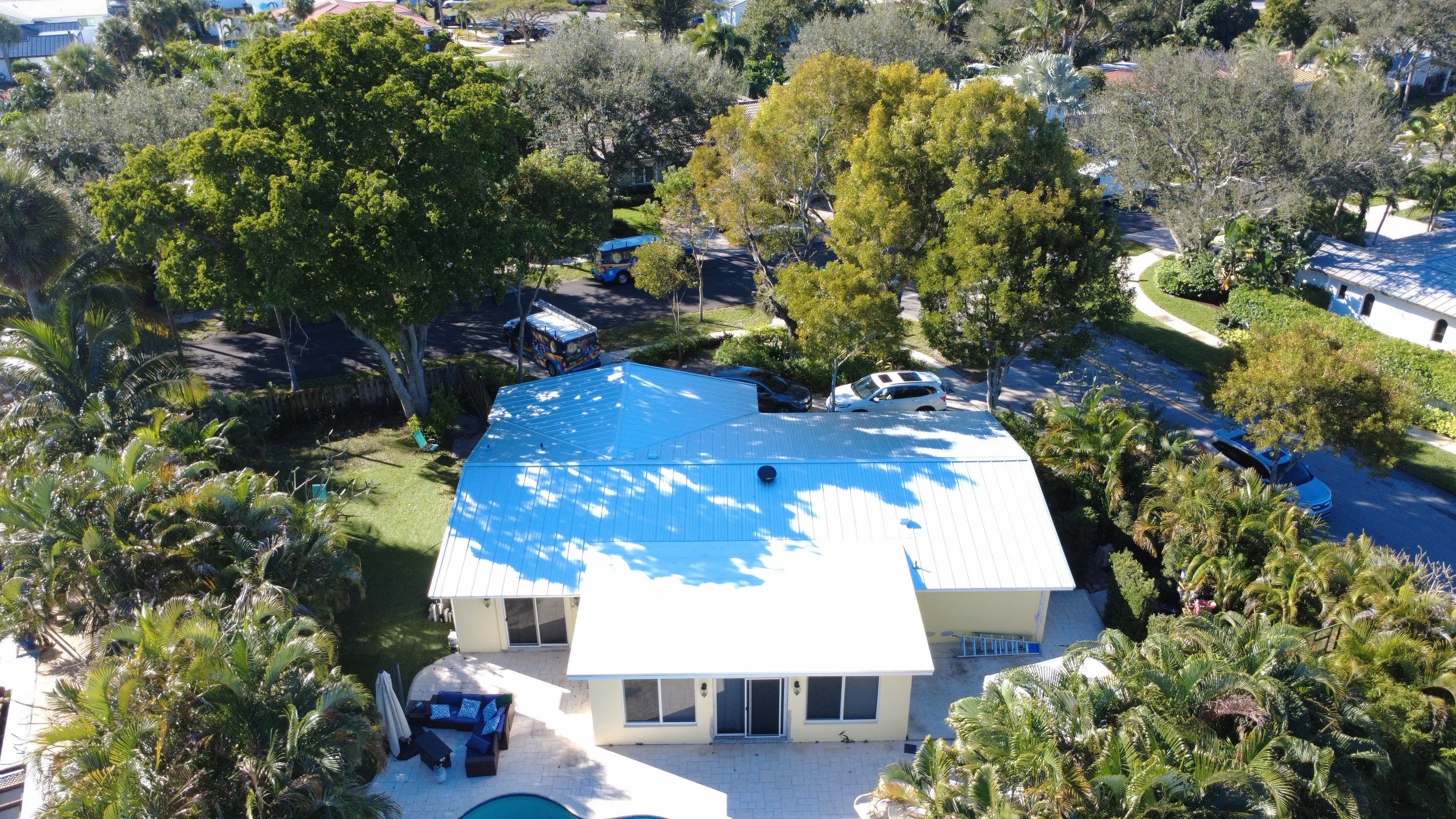 Residential Roofing Installation using 1" Nail strip metal roof by BLUES BROTHERS ROOFING