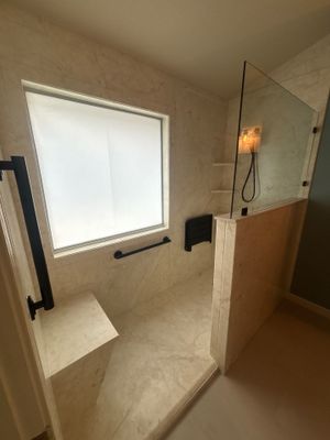 Tub and shower to large walk in shower in Kyle
