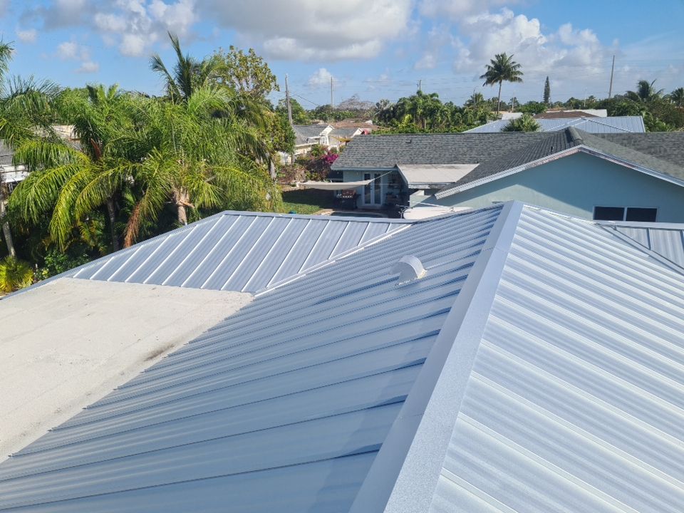 Residential Roofing Installation using 1" Nail strip metal roof by BLUES BROTHERS ROOFING