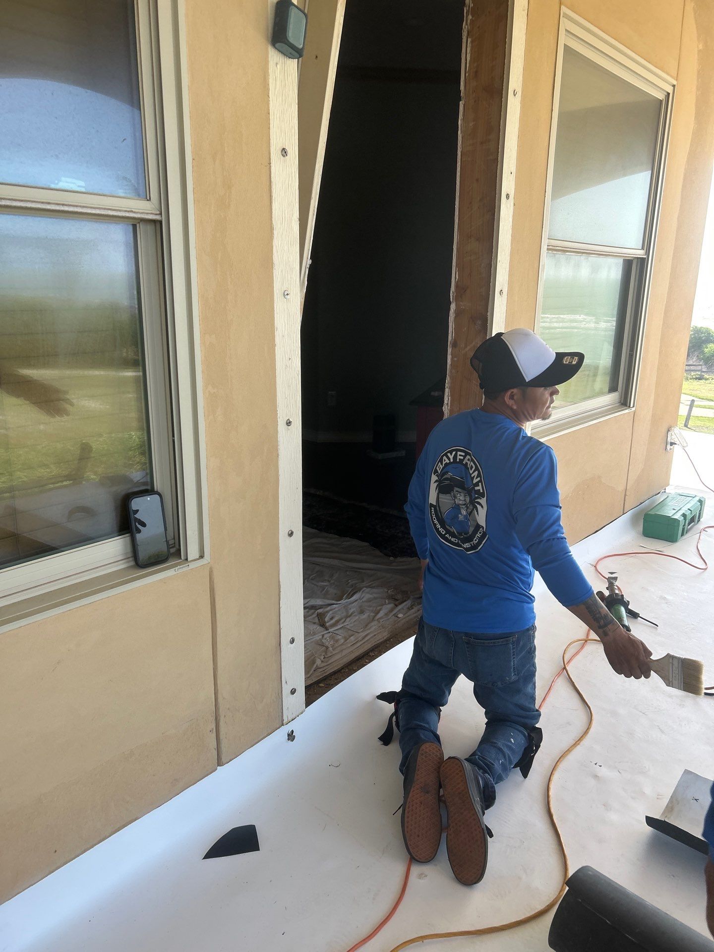 Walk Out Patio Cover by Bayfront Roofing and Construction