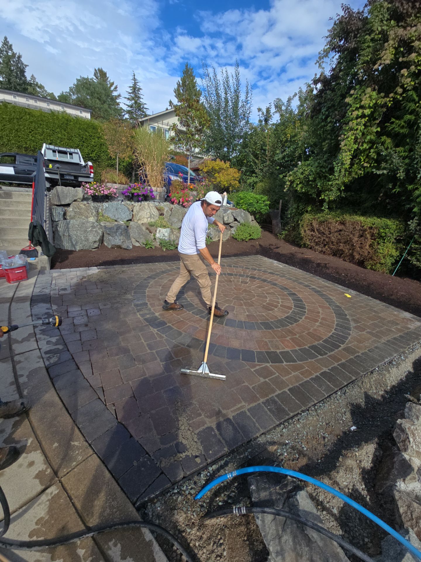 Backyard Transformation — Custom Shed, Paver Patio & Retaining Wall by Habanero Garden and Exterior Care