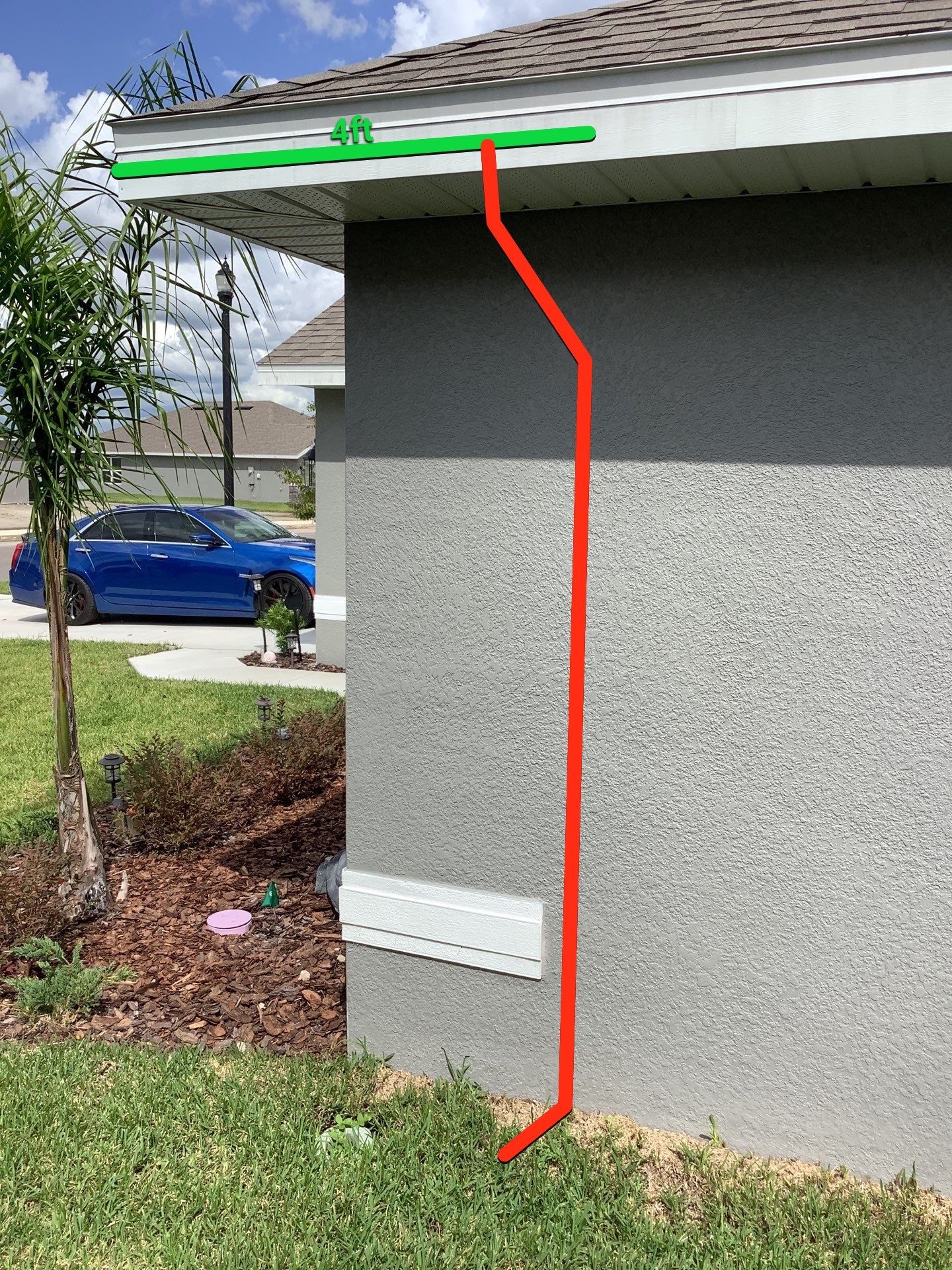 Grey Downspouts Installation in Parrish FL by Gutter Professors