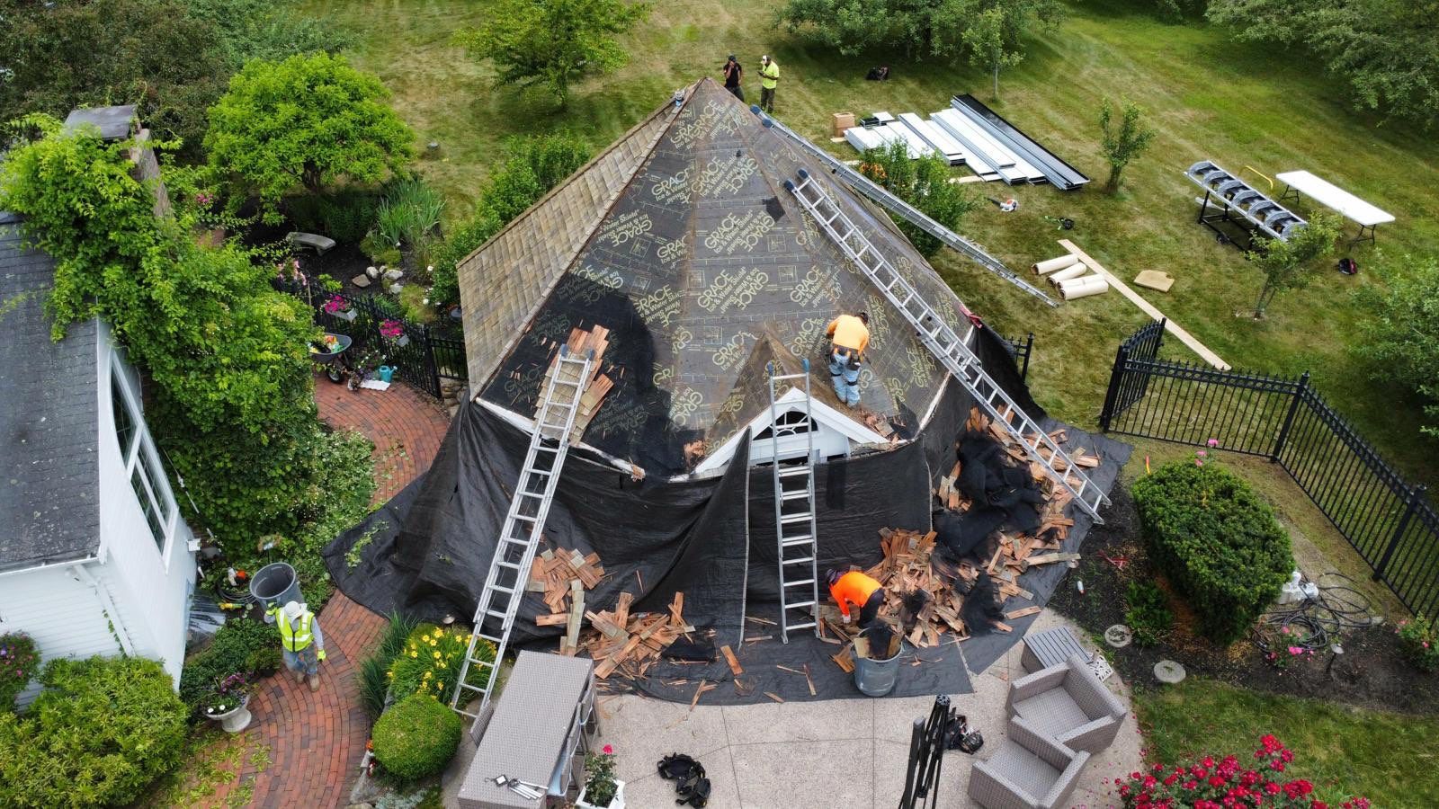 Standing Seam Black Metal Roof- Gazebo by Loyalty Exterior Solutions 