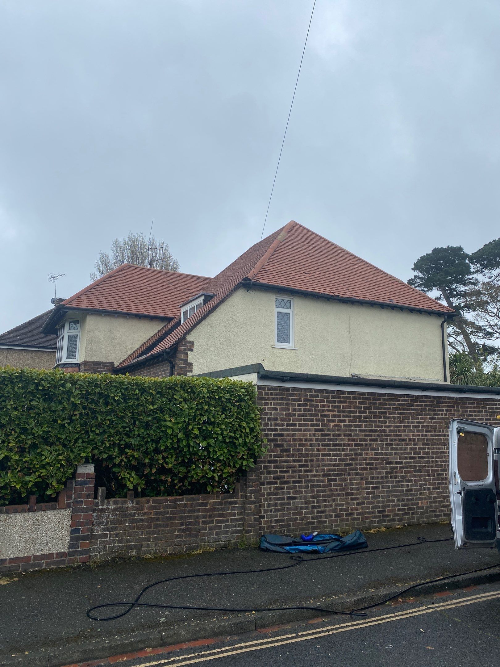 Roof Clean and Biocide Treatment using Honda 15lpm Low Pressure Washing Machine by Ges Exterior Cleaning ltd