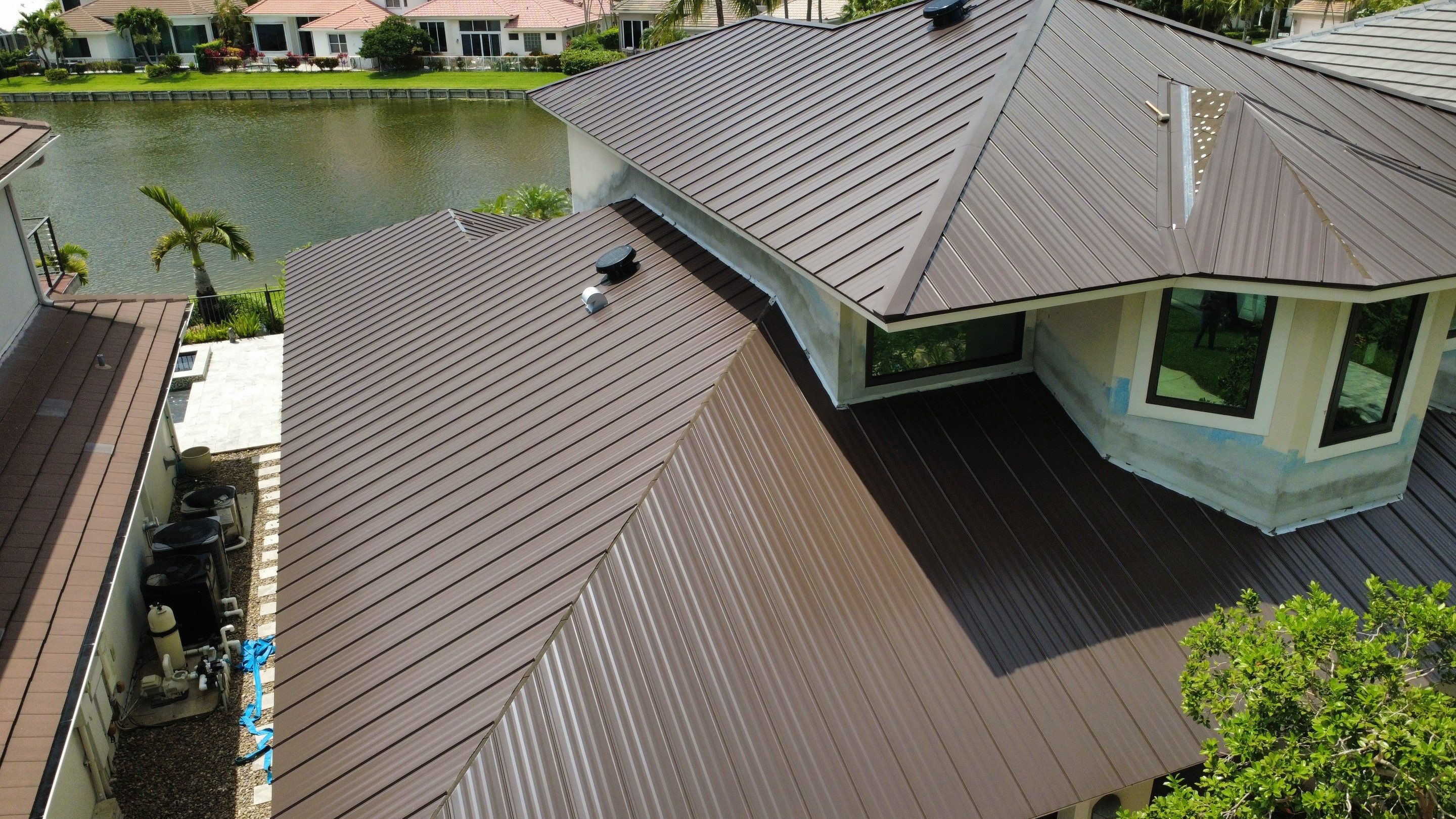 Residential Roofing Installation using 1" Nail strip metal roof by BLUES BROTHERS ROOFING