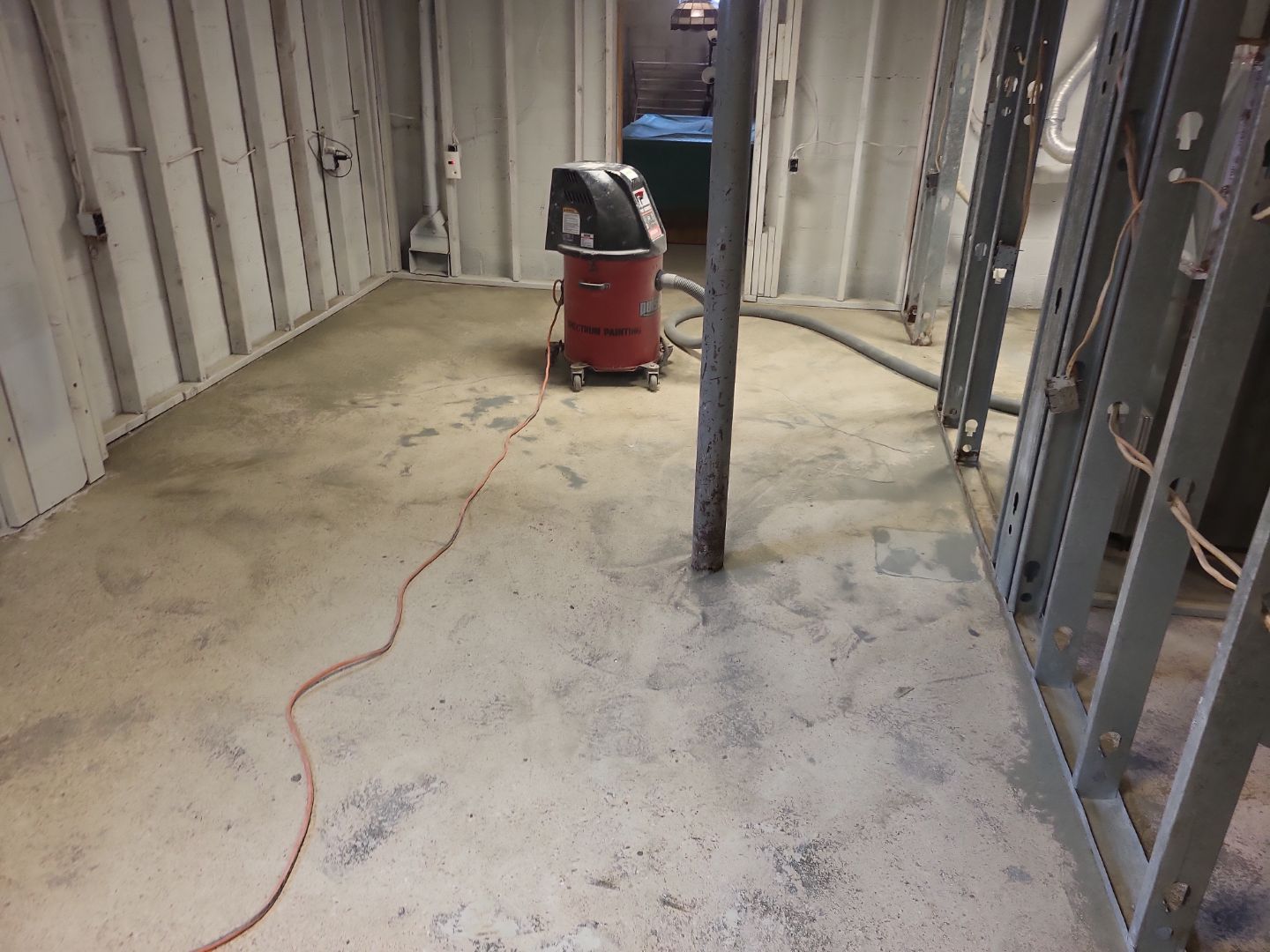 Basement Concrete Floor Coating with Penntek Flake System by Spectrum Painting, LLC
